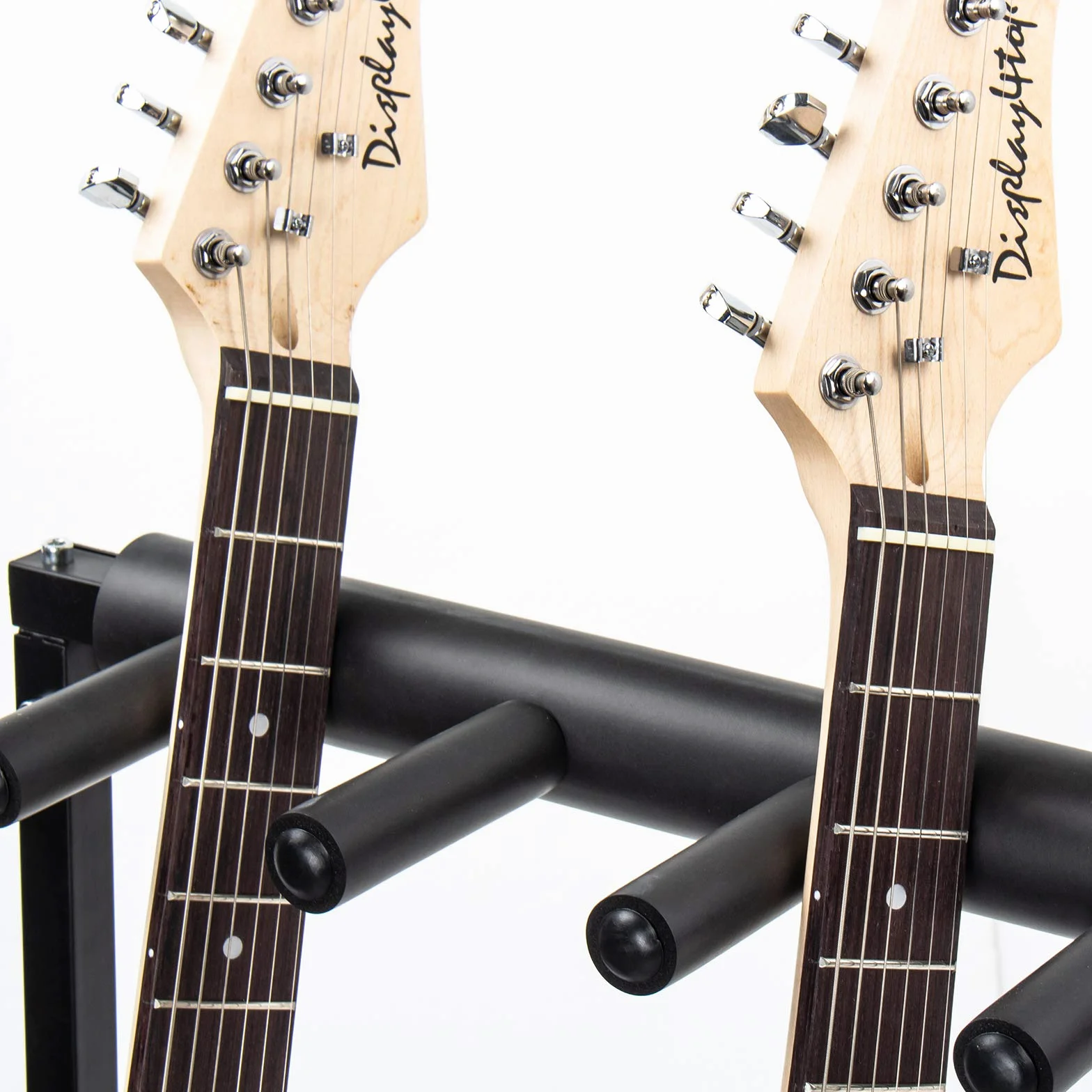 Display4top 7 vías Guitarra del Estante del Soporte - Soporte de guitarra portátil negro. Funda para acústica clásica, eléctrica, bajo