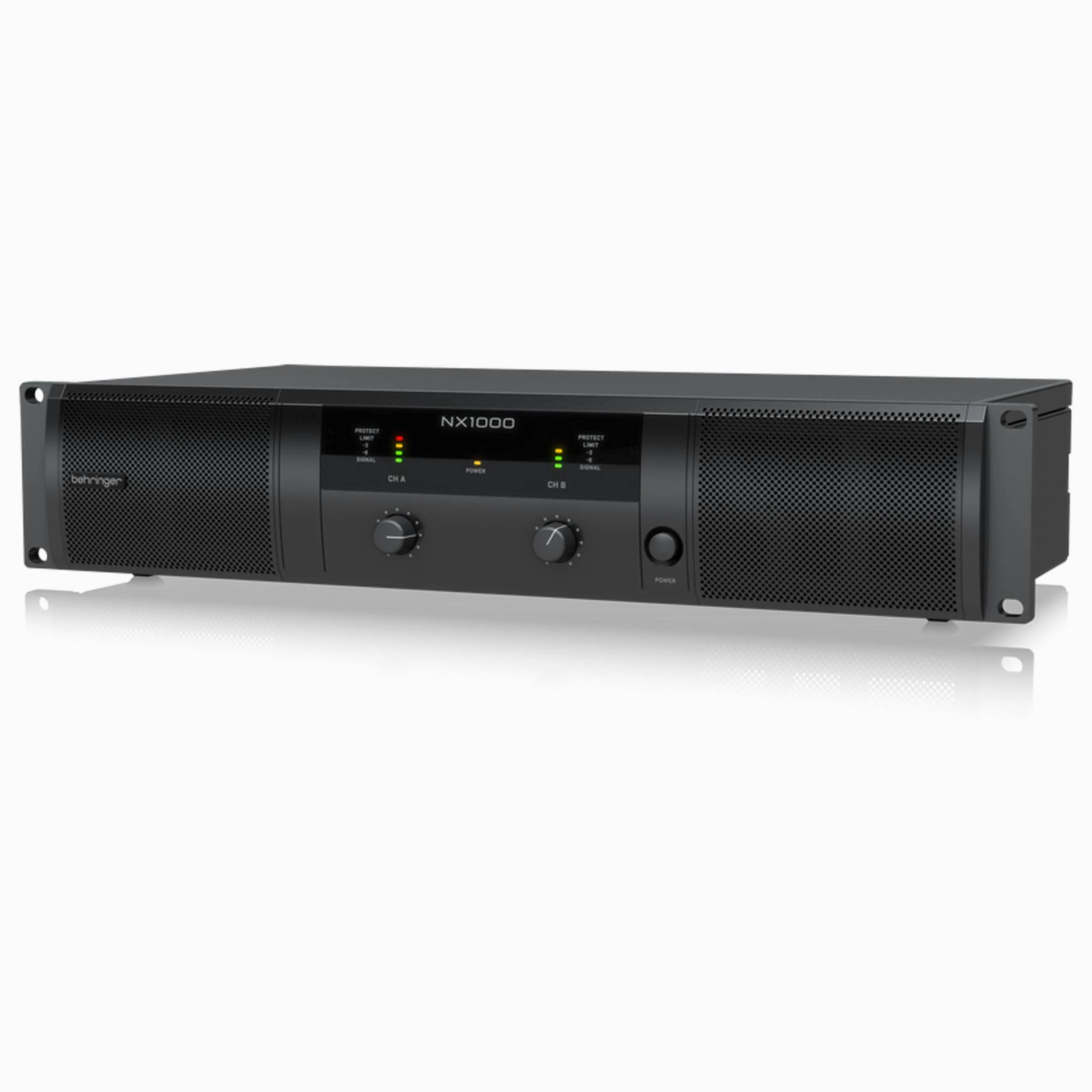 Behringer NX1000 Amplificador de potencia clase D ultraligero de 1000 vatios con compensación de impedancia de altavoz SmartSense