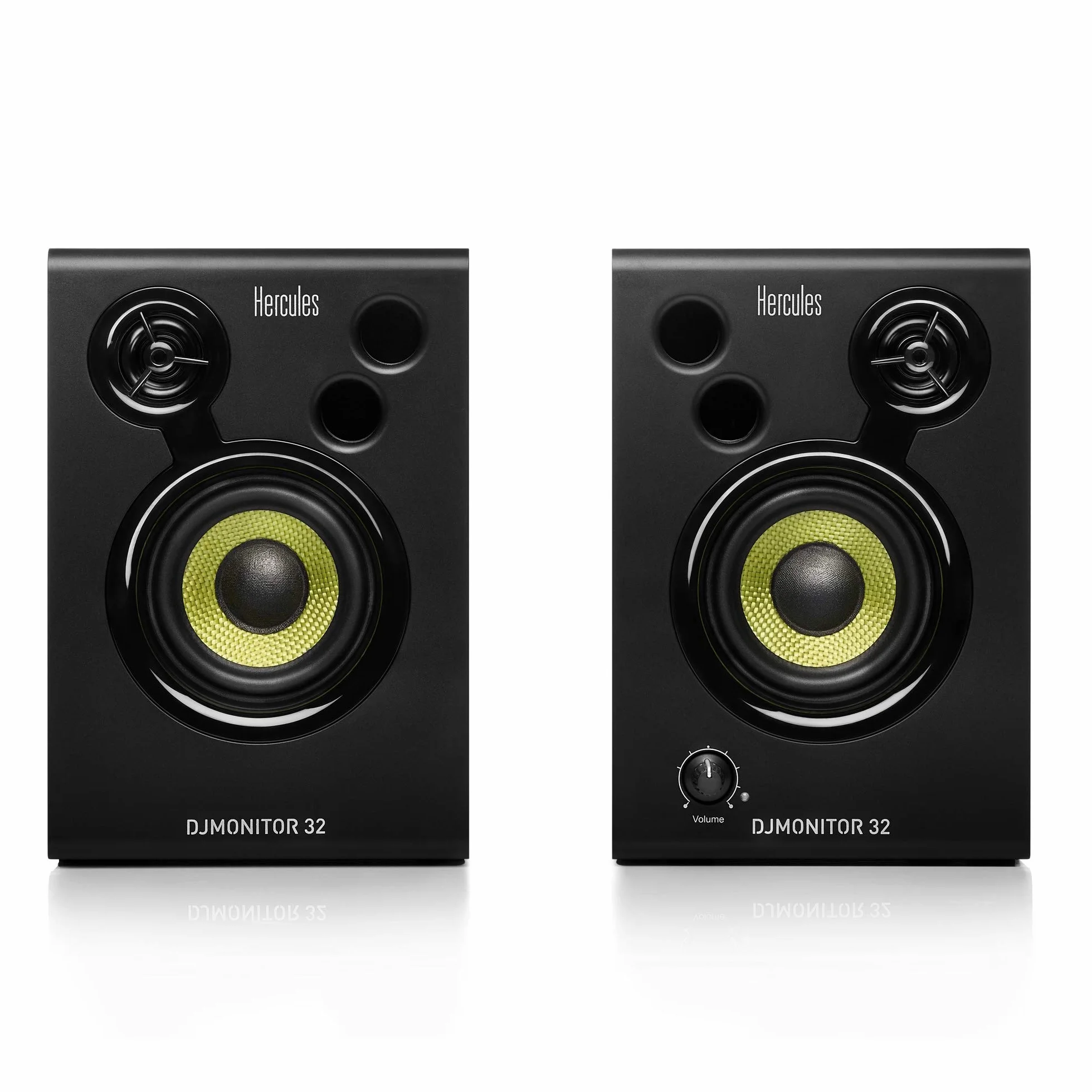 Hercules DJMonitor 32 - Pareja de Altavoces de Monitorización Activos (2 x 15W RMS, Woofers de 3", Ideal para DJ y Home Studio) Negro