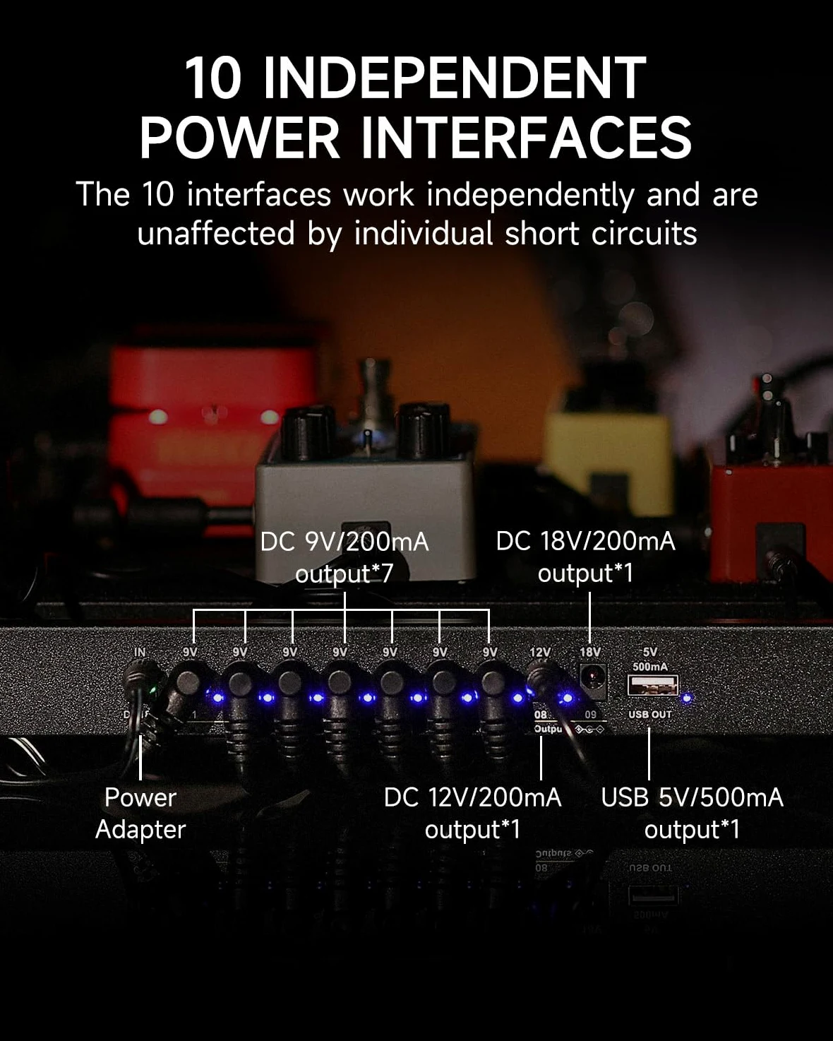 Donner DB-P300 Portable Guitar Effects Pedals Board kit（EU）