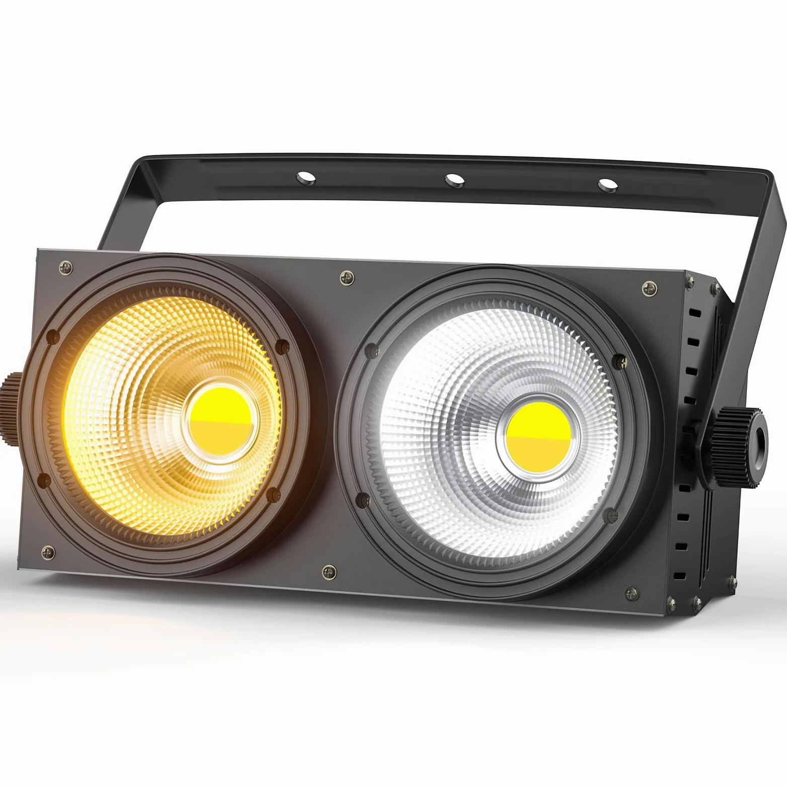 200W COB Par LED, 3200K-8000K Foco Escenario Blanco Frío/Cálido Efecto con Activación por Sonido, Foco Par Teatro para Iglesia Discoteca Boda Iluminación de Audiencia Halloween Navidad