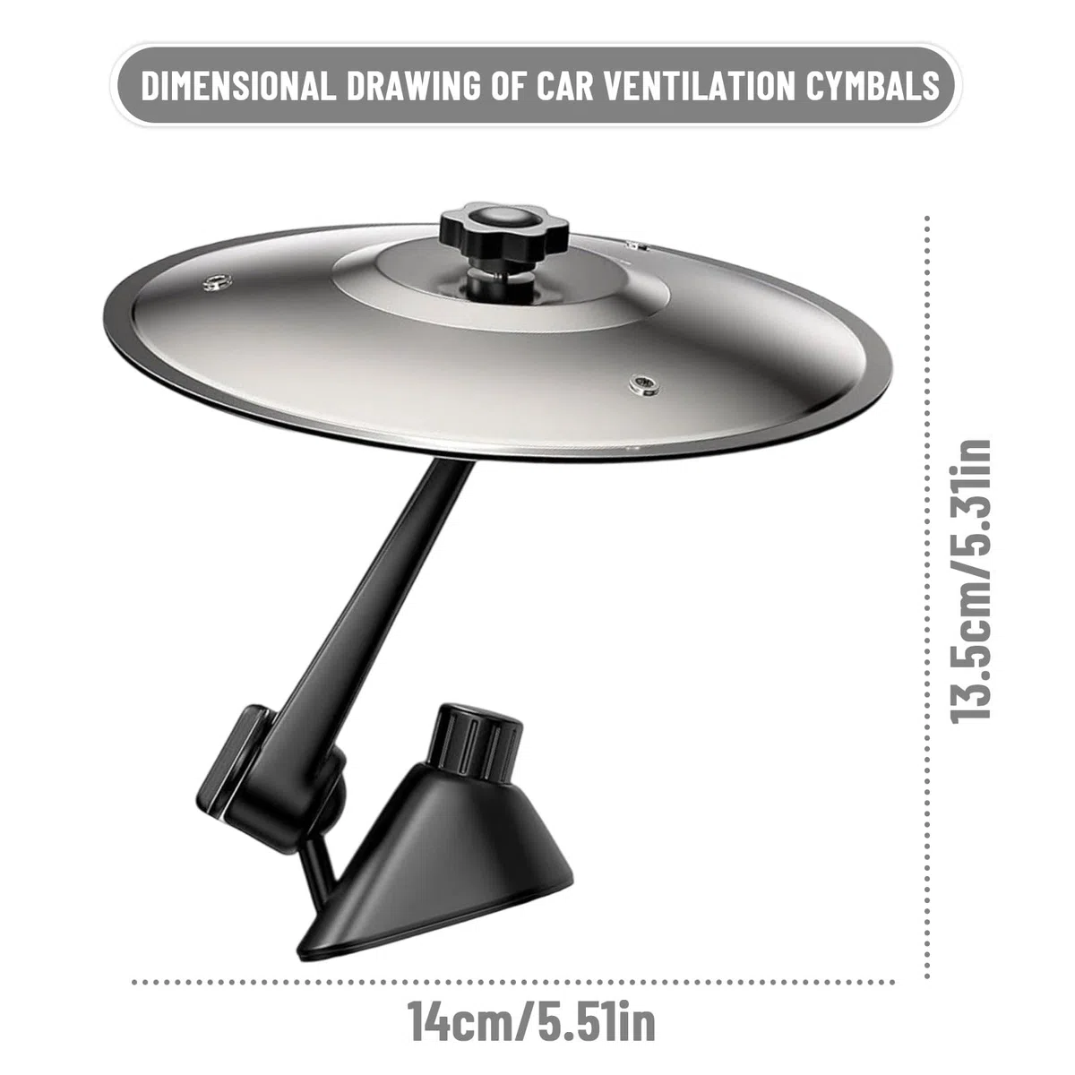 Platillo Bateria para Coche, Car Cymbal Drum Air Vent, Presa d'aria per Piatti per Auto, Mini Car Crash Cymbal
