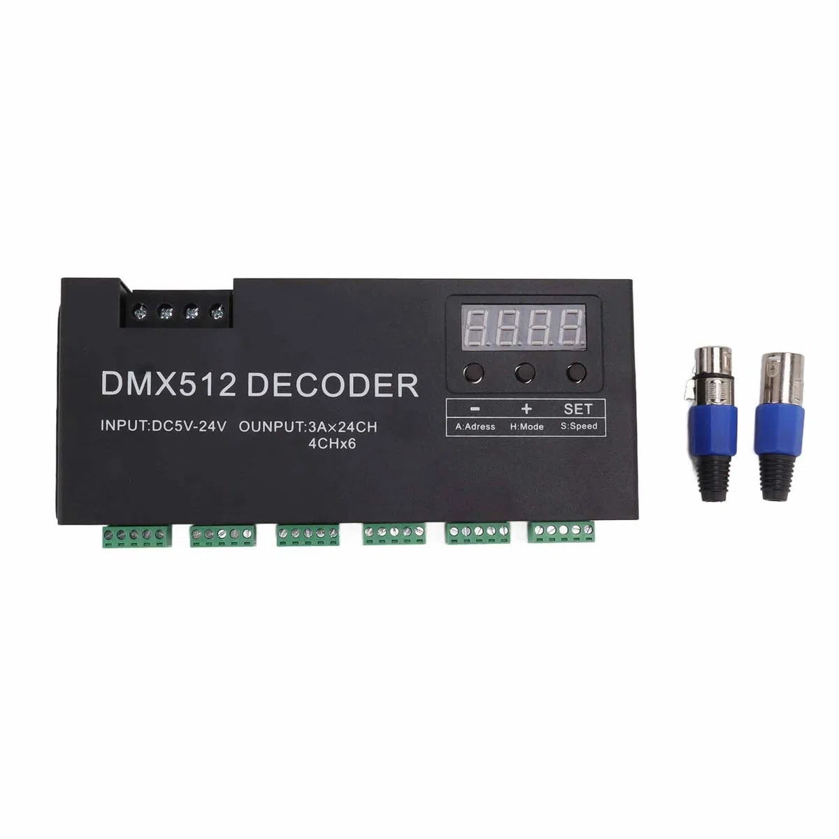 Controlador de intensidad RGBW DMX512, 24 canales DMX decodificador RGBW DMX512, controlador LED para escenario DC5V-24V, dispositivos de grabación de estudio