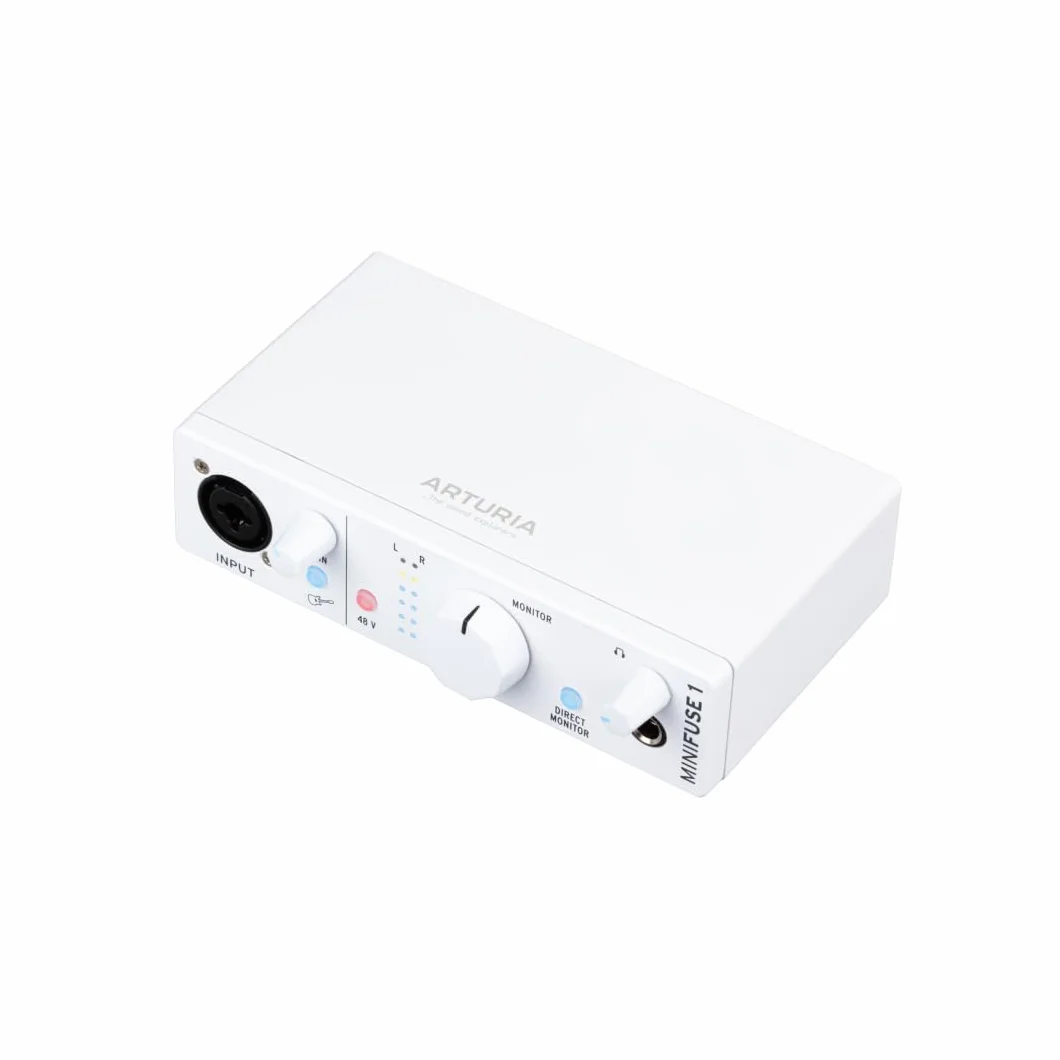 Arturia - MiniFuse 1 - Arturia - MiniFuse 1 - Interface de Audio USB Compacta con Software Creativo para Grabación, Producción, Podcasting, Guitarra - Blanco