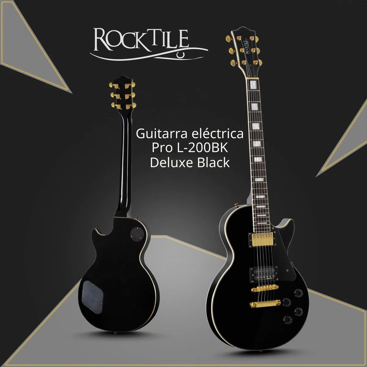 Rocktile Pro L-200BK Deluxe Guitarra Eléctrica Negra