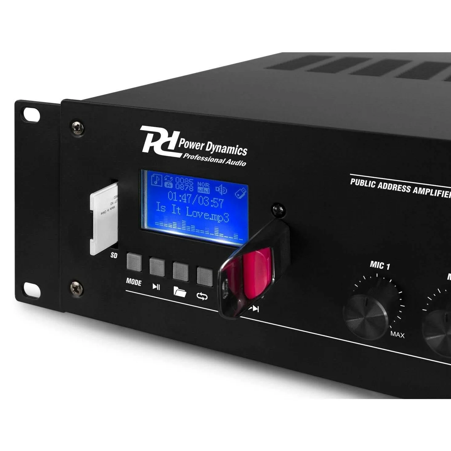 POWER DYNAMICS PRM240 Mezclador Amplificador 100V / 8 Ohmios 6 Canales 4-Zonas 240W, Bluetooth, MP3 USB, EQ, Formato Rack (100v / 240W)