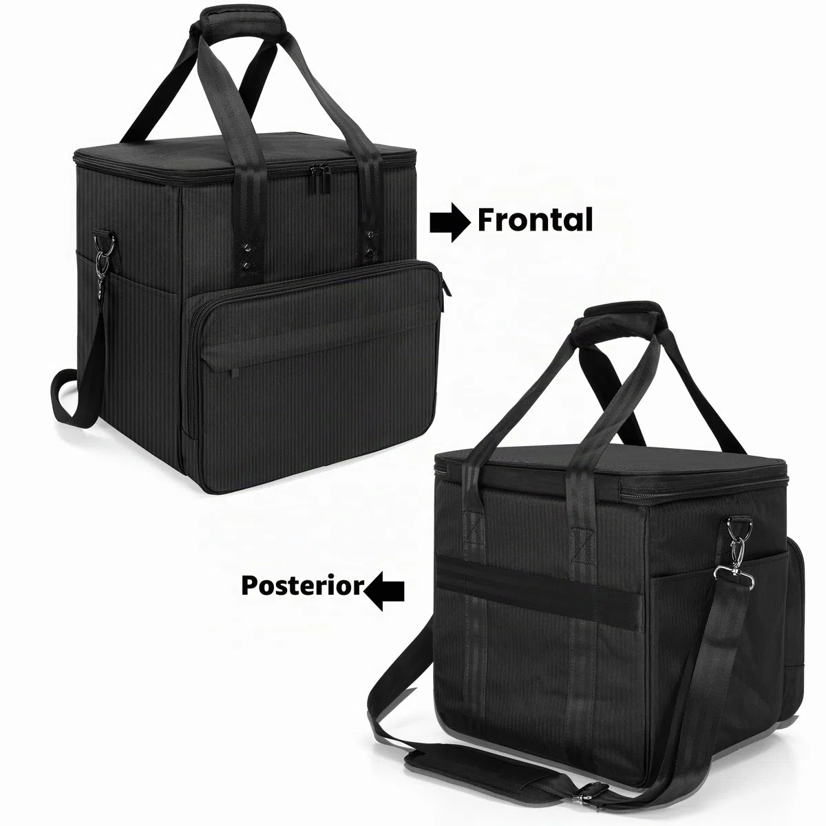 Trunab Bolsa de Transporte para Discos de Vinilo - Capacidad para 60 LP, Estuche con Separadores Extraíbles, Almacenamiento para Viajes
