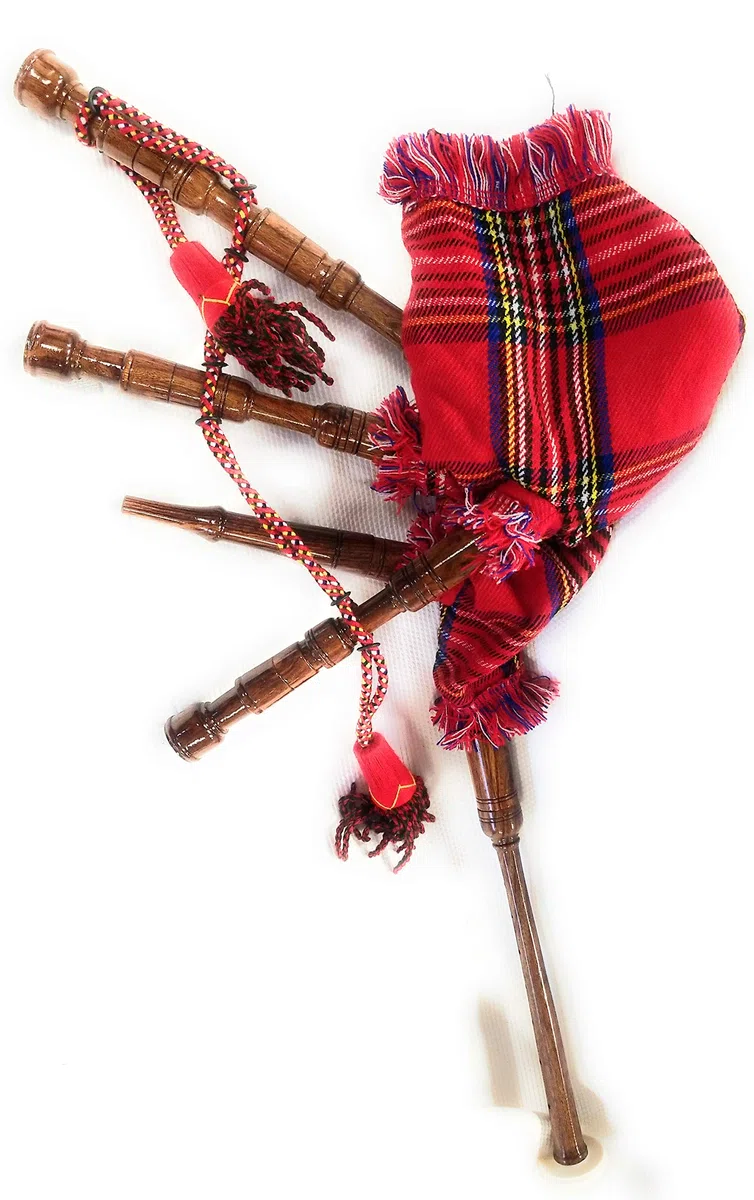 Mini gaita de palisandro irlandés Royal Stewart cubierta y cable de iniciación jugable para principiantes bebés niños junior juguete perfecto regalo set viene con 2 cañas gratis