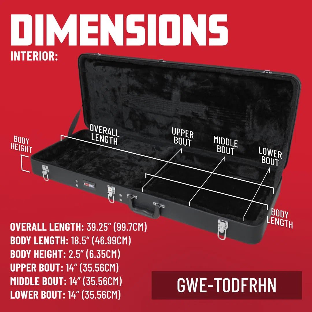 Gator Frameworks Funda para Guitarra Ibanez Tod y FRH | Negro (GWE-TODFRHN)