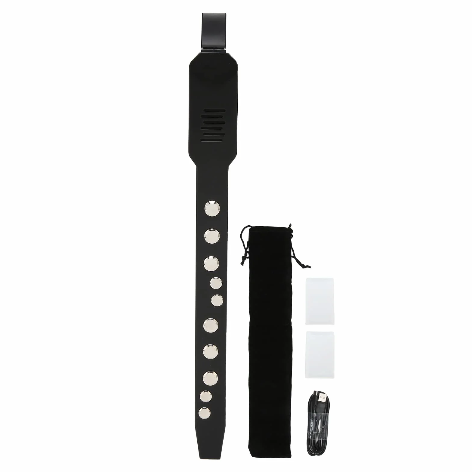 Instrumento de Viento Digital, Mini Sintetizador de Instrumentos de Viento Electrónico Recargable con 10 Tonos de Instrumentos 12 Acompañamientos, Conectividad MIDI, para (BLACK)