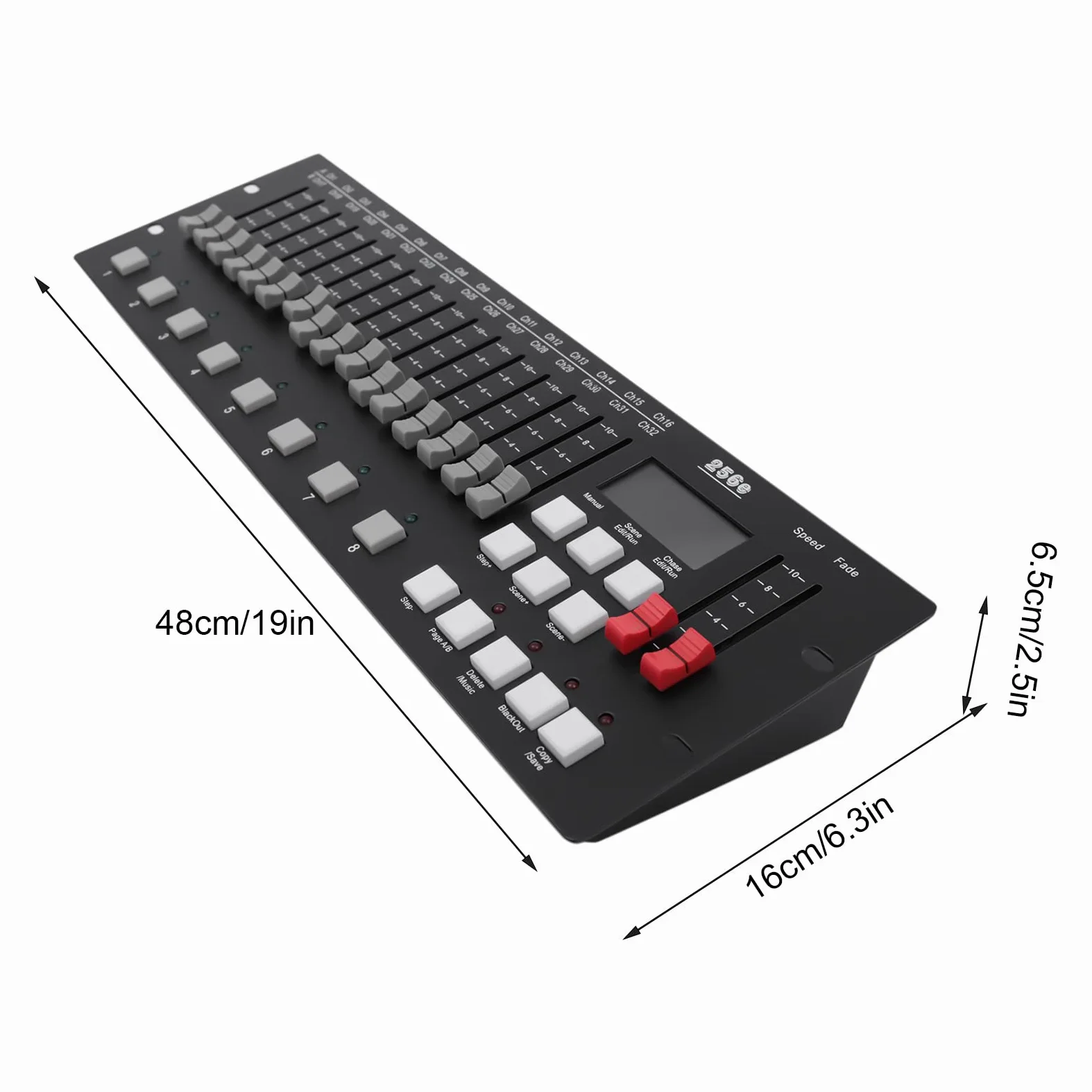 Control DMX, controlador de 256 canales con pantalla LED HD, conector 3 en 1, panel de luces DMX, equipo de DJ, mezclador de luces para DJs, escenarios, discotecas, clubes nocturnos, fiestas, bodas