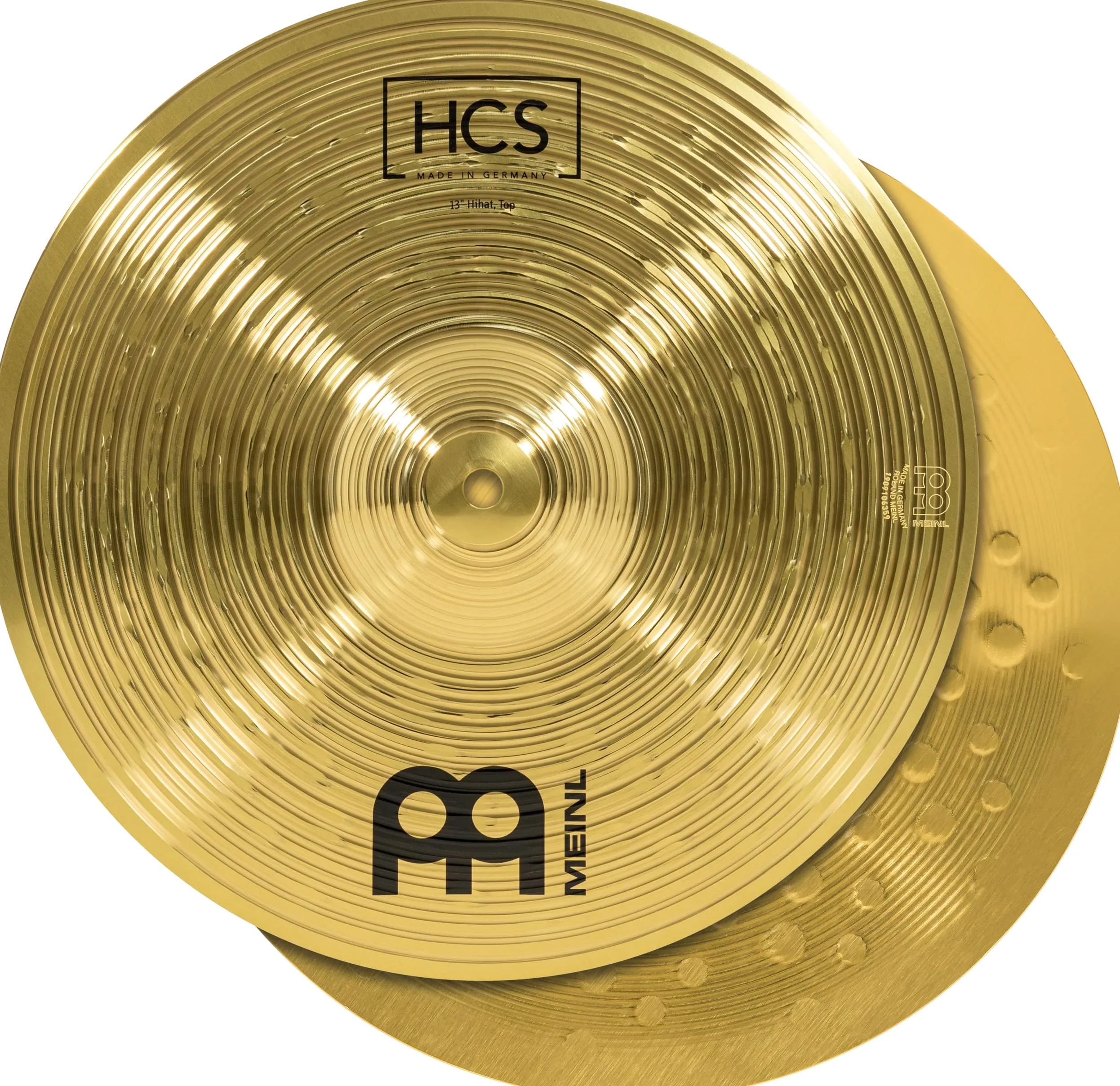 Meinl Cymbals HCS Plato Hihat de 13 pulgadas (33,02cm) Platillos de Batería – Pareja – Latón, Acabado Tradicional (HCS13H)