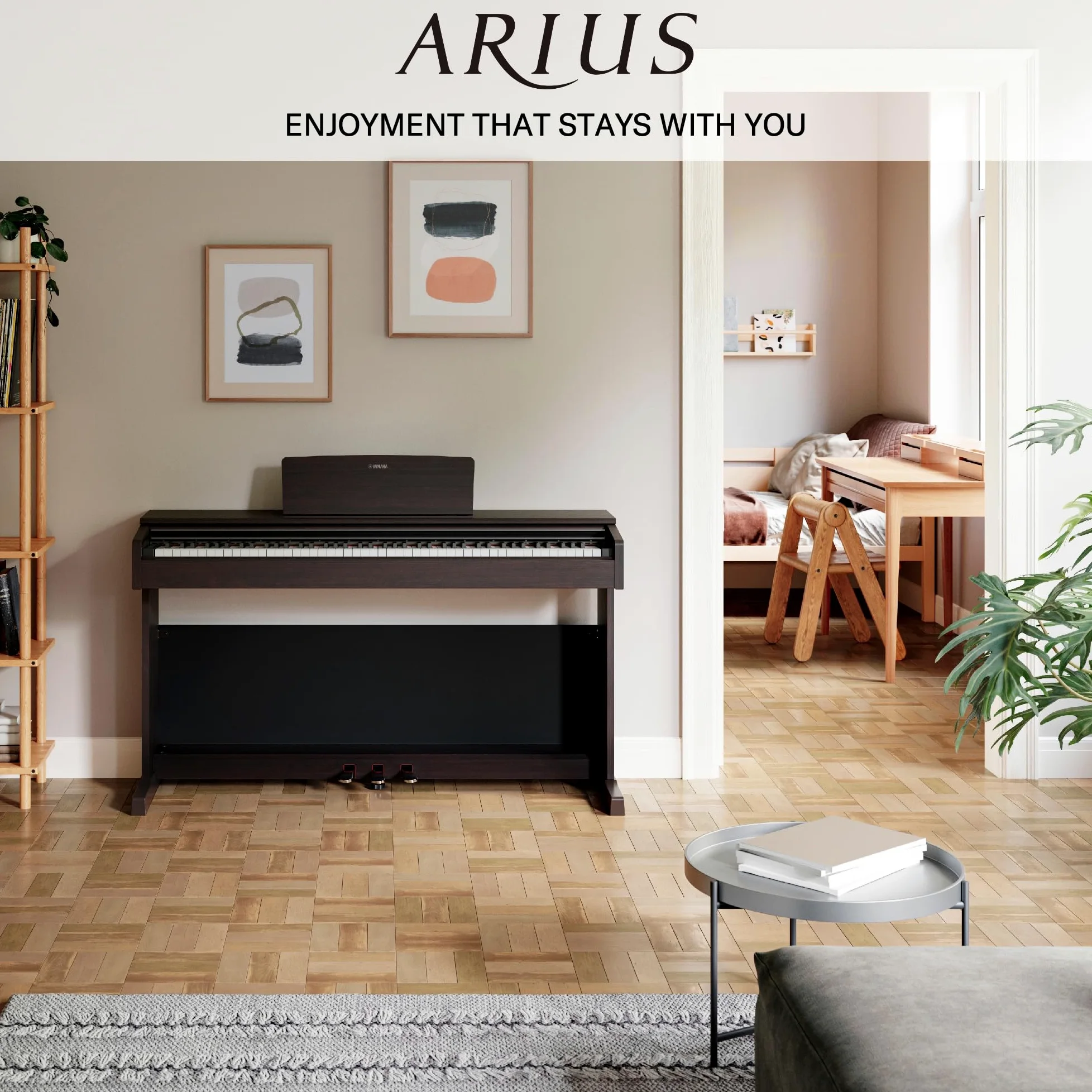 Yamaha ARIUS YDP-145 - Piano Digital, Piano clásico y elegante para principiantes y aficionados, para cualquier rincón de la casa, Palisandro