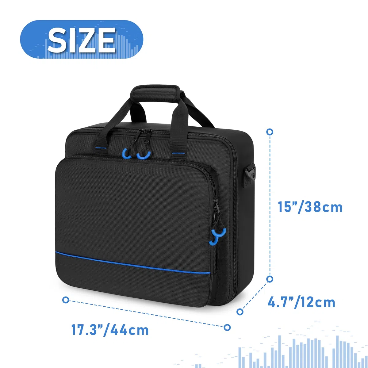 PGmoon Bolsa de Viaje para Mezclador Compatible con Mackie ProFX12v3/ProFX10v3. Estuche de Transporte para Mezclador de Audio con Múltiples Bolsillos para Micrófonos, Cables (Diseño Patentado)