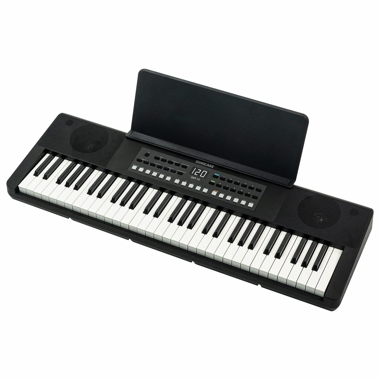 SONICAKE Teclado de piano digital de 61 teclas para principiantes Altavoces Bluetooth incorporados, auriculares, 300 tonos, 300 ritmos y 80 demos