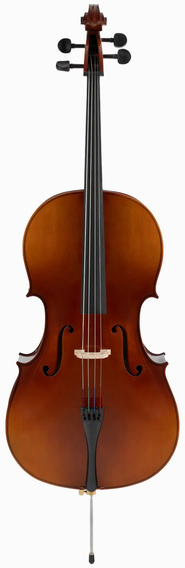 Classic Cantabile Student Cello 4/4 - tapa de abeto laminado - fondo, aros, mástil y puente de arce - diapasón: tilo tintado - clavijas y cejuela de arce ennegrecido - incluye arco y funda