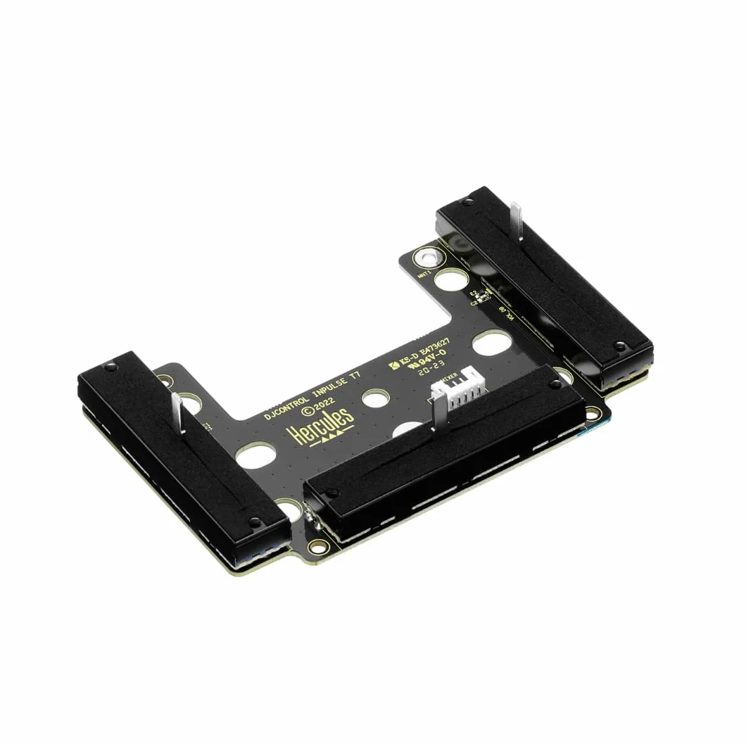 Hercules DJControl Inpulse T7 Premium Fader Module - Módulo de 3 Faders de Alta Gama para Controladora T7 (Deslizamiento Ultra-Suave, Ideal para Scratch, Recambio Oficial) Negro/Dorado