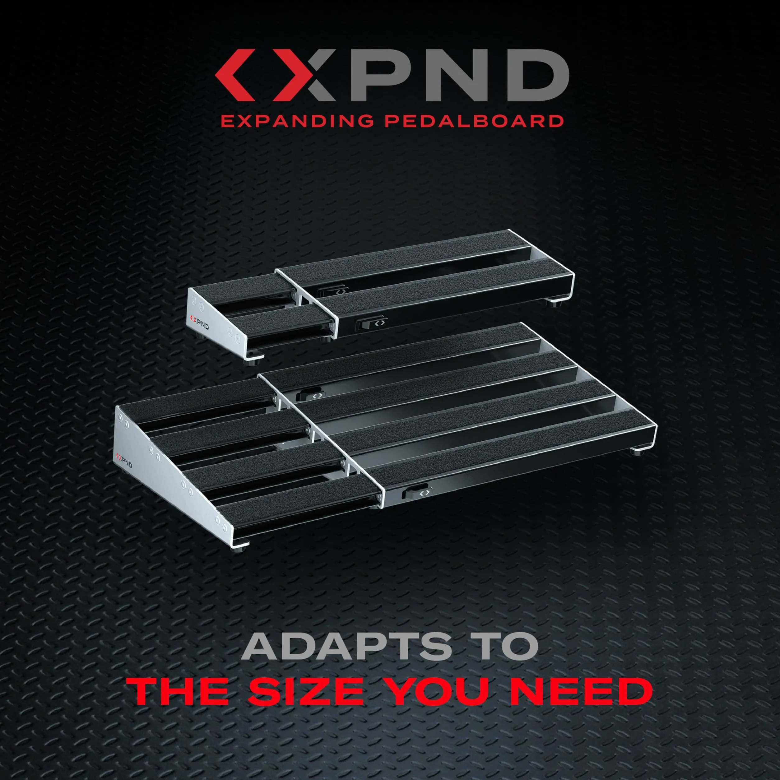 D'Addario XPND Pedal Board - Pedalboard Guitarra - Pedaleras para Guitarra - 1 Filas, Ligera, Duradera Pedalera de Aluminio - Velcro Pre-Aplicado para Intercambiar Pedales