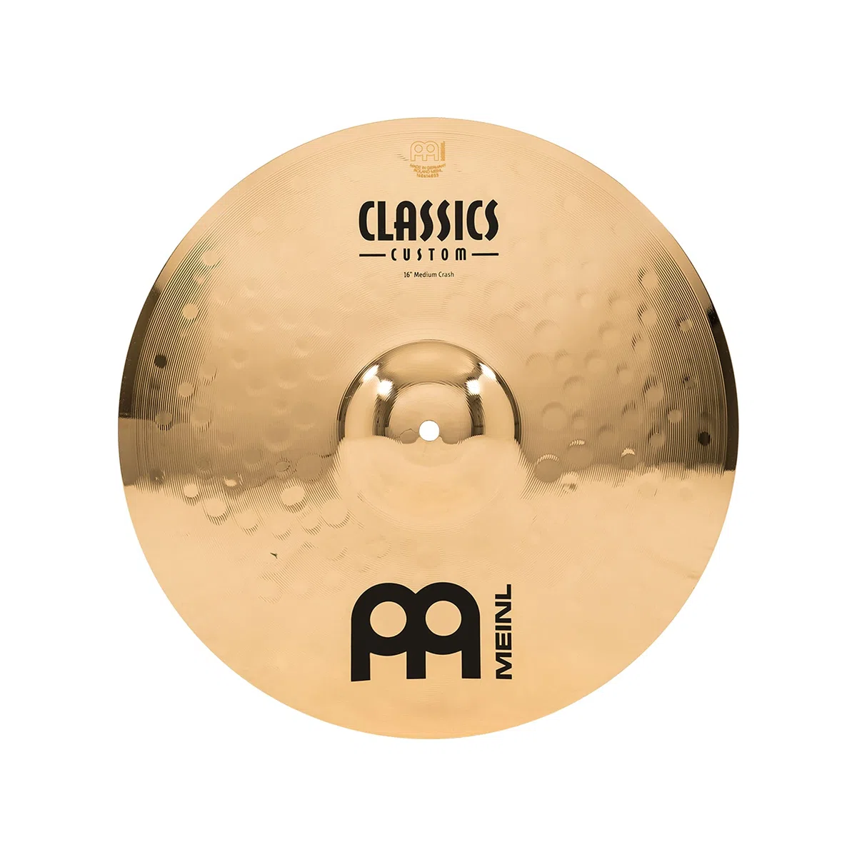 Meinl Cymbals Classics Custom Brilliant Plato Crash Medium de 16 pulgadas (40,64cm) Platillos de Batería - Pareja - Bronce B12, Acabado Brillante (CC16MC-B)