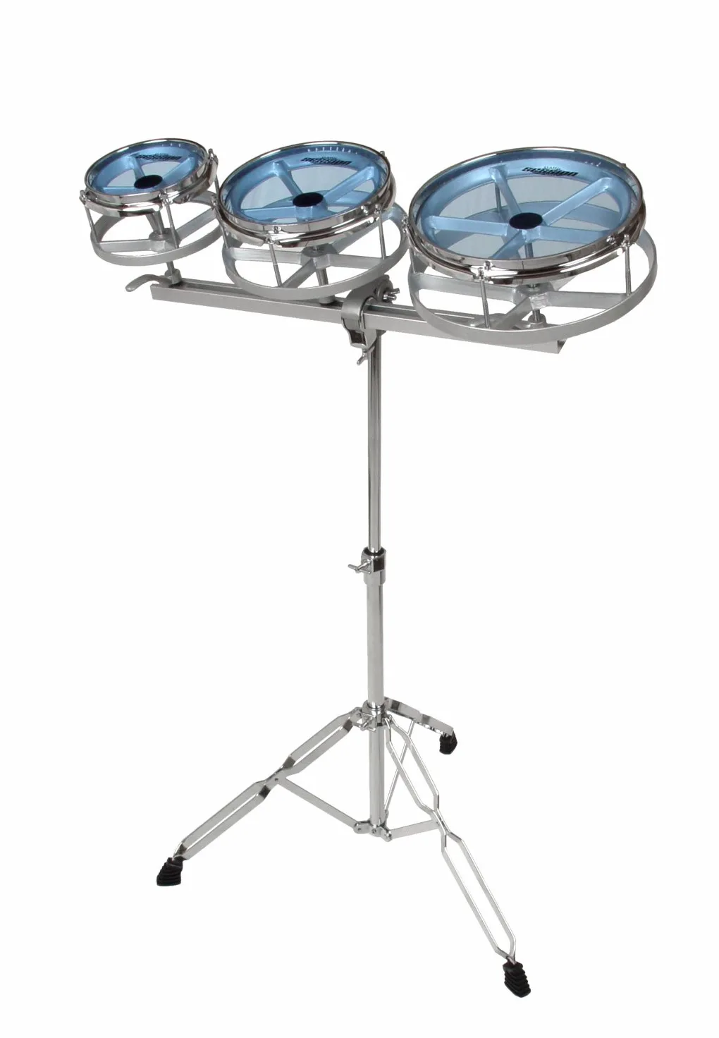 XDrum Rototoms - Tambores de percusión de 6", 8", 10" para batería - Hardware doble soporte y soporte ajustable - Plata