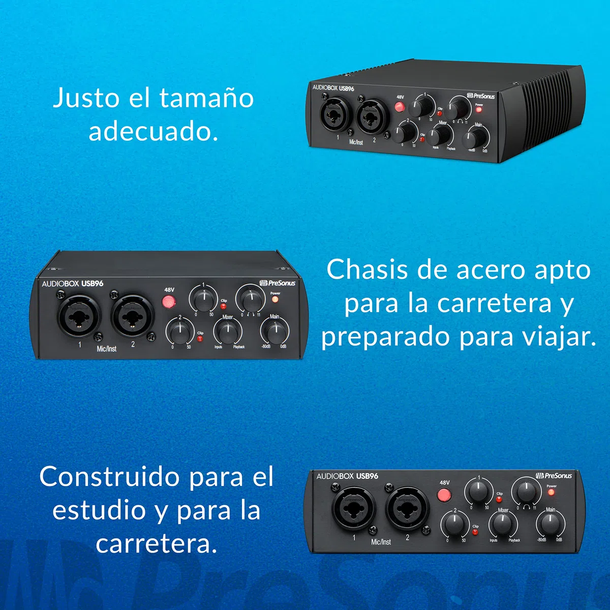 PreSonus AudioBox 96 - Interfaz de Audio USB, Para Grabación, Difusión, Podcasting con Paquete de Software incluido Studio One Artist, Ableton Live Lite DAW, Edición del 25º Aniversario