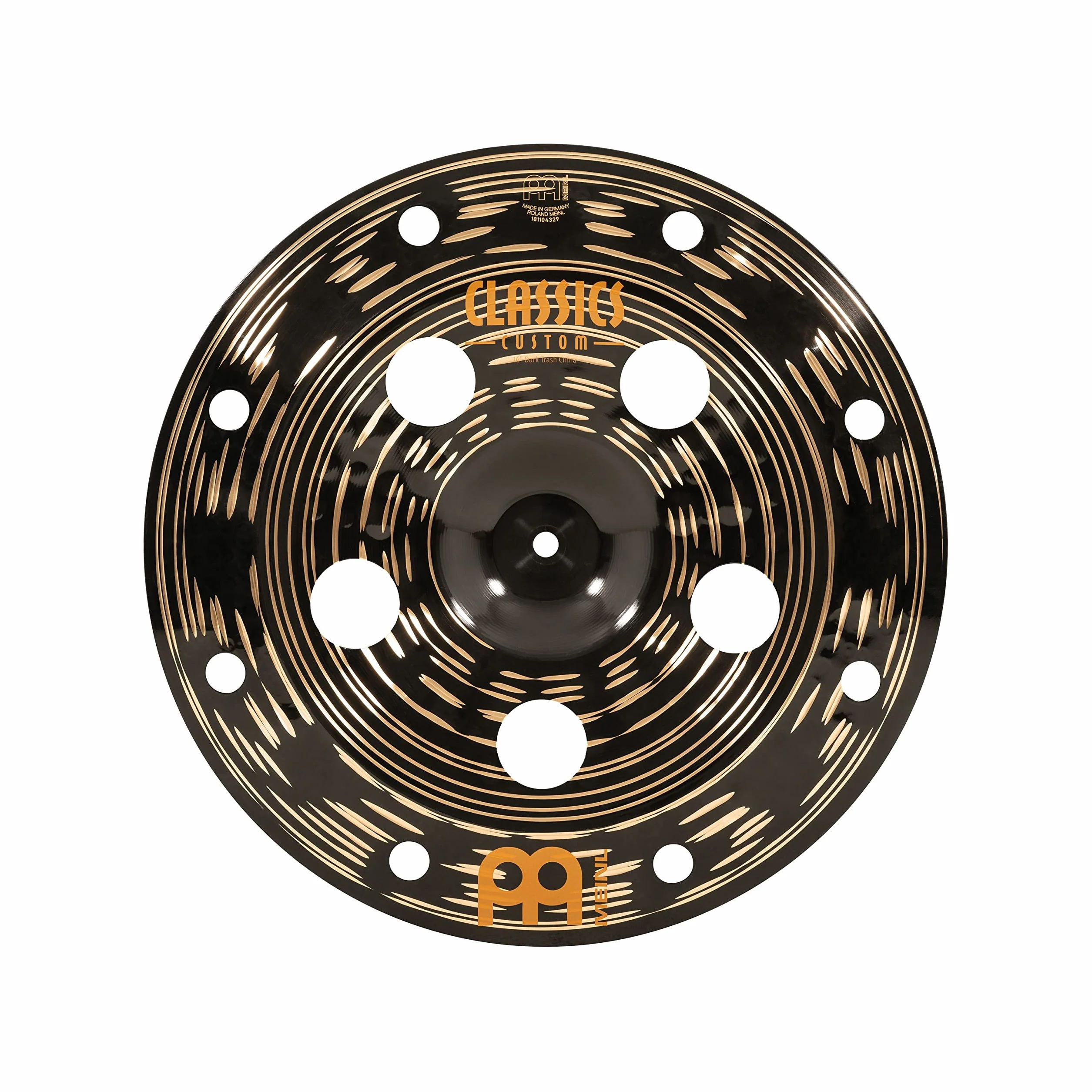 Meinl Cymbals Classics Custom Dark Plato China de 16 pulgadas (40,64cm) Platillos de Batería - Bronce B12, Acabado Oscuro (CC16DATRCH)