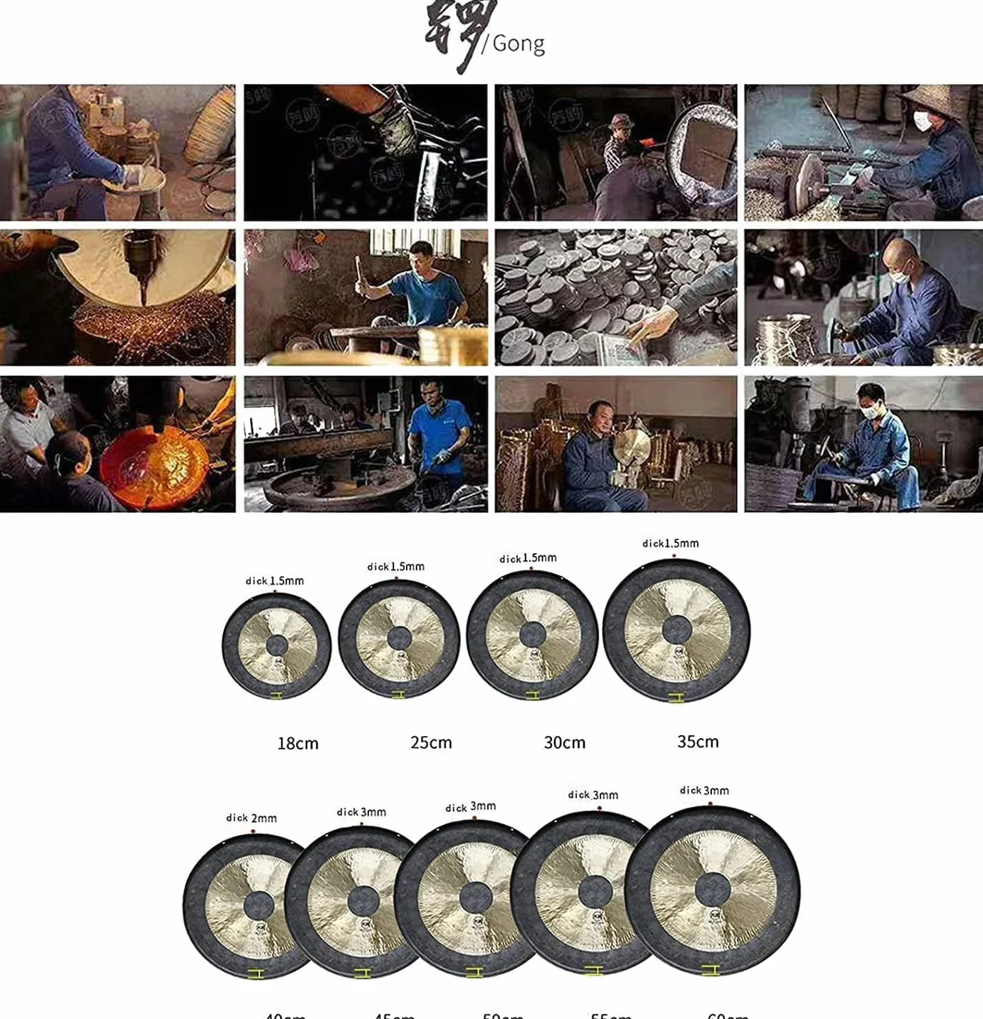 Chau Gong grande con soporte de madera, batería de Feng Shui Gong para chau de madera tradicional china, instrumento musical para meditación