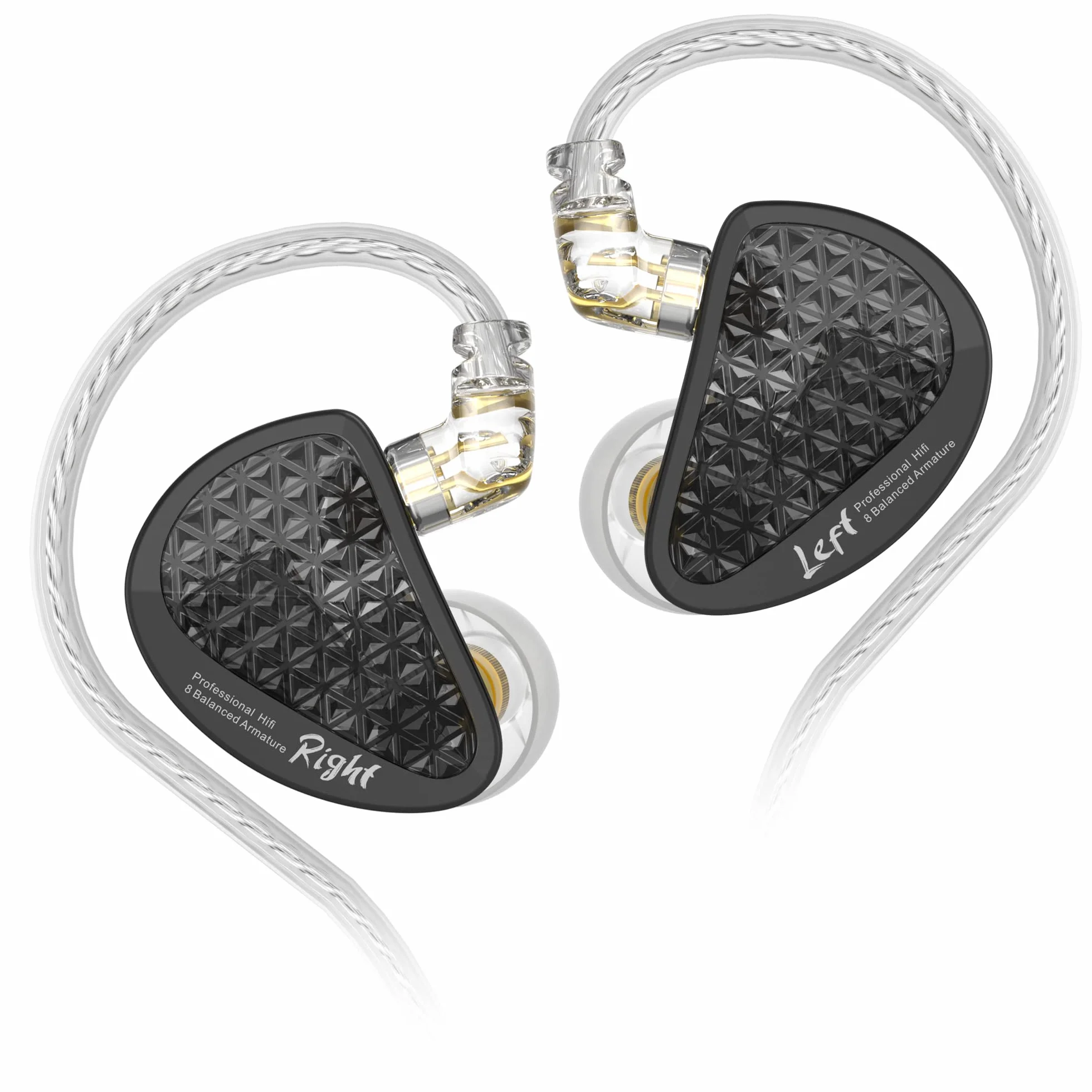Yinyoo KZ AS16 PRO - Auriculares intraurales, 8 conductores de armadura equilibrada, estudio de escenario, Hifi IEM, monitor intraural, aislamiento de ruido, auriculares intrauditivos con cable de 3.5