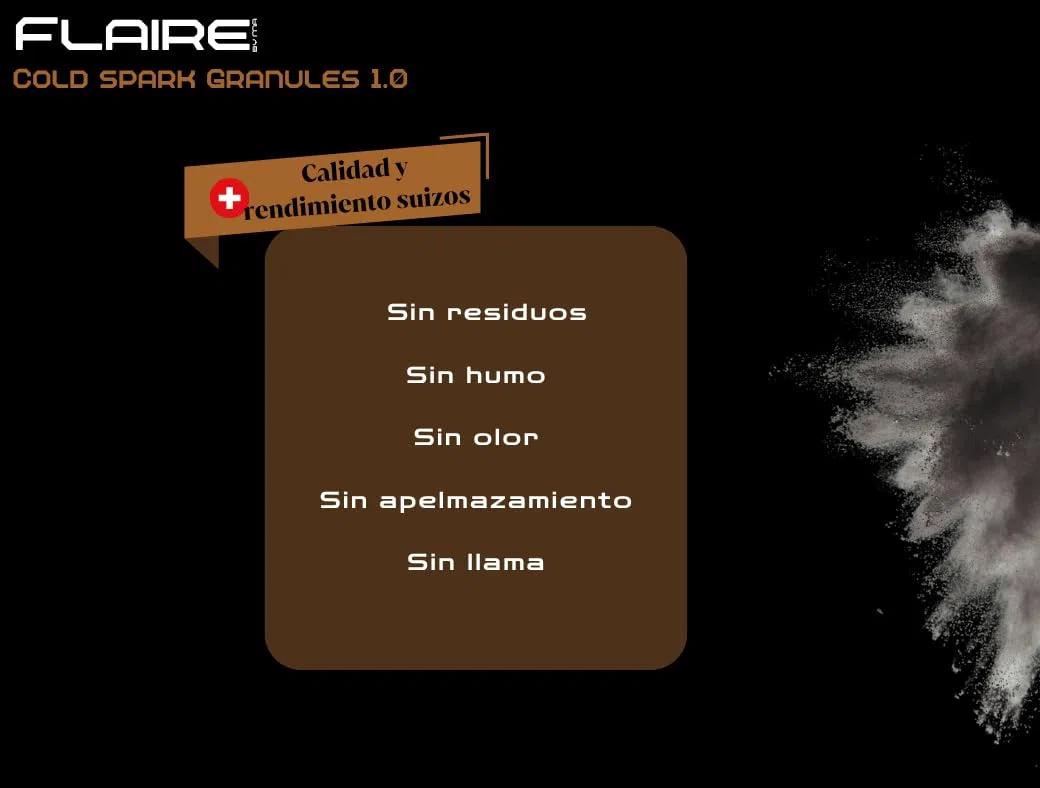 Cold Spark Gránulos 200g | efecto especial en granos hasta 5m de altura | Polvo de efecto escénico | 8 piezas