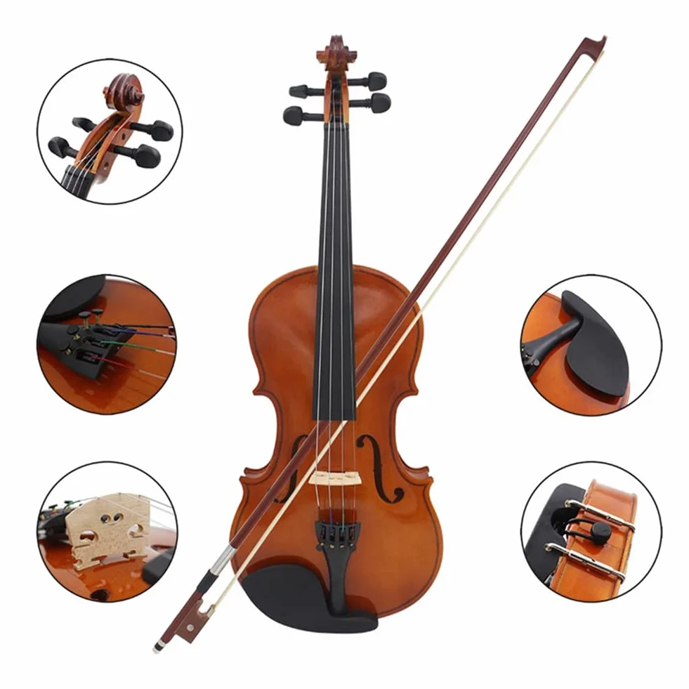 Violín 1/4, Instrumentos Musicales para Adultos y Niños, con Estuche Rígido, Arco, Ideal para Principiantes