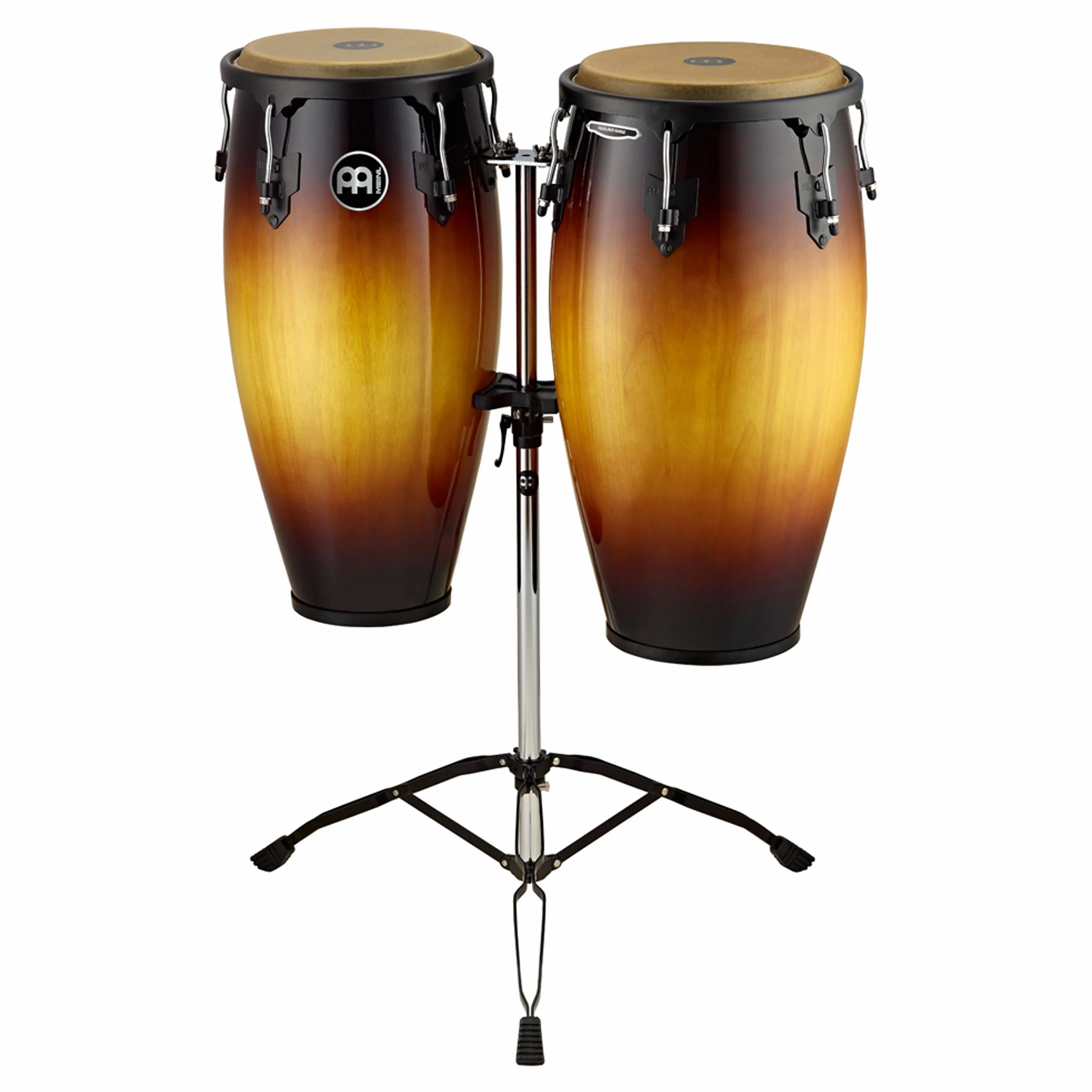 Meinl Percussion HC812NT - Set de congas de madera con parche natural (11 " y 12 "), Multicolor (Vintage sunburst)