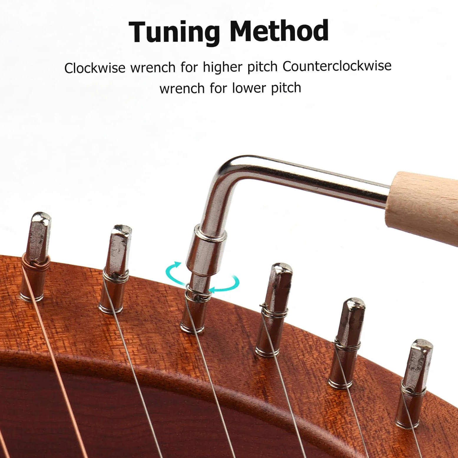 Arpa de lira, WH-16 Arpa de lira de madera de 16 cuerdas, cuerdas de metal, instrumento de cuerda de madera maciza con bolsa de transporte, llave de afinación, limpieza de cuerdas de repuesto, libro