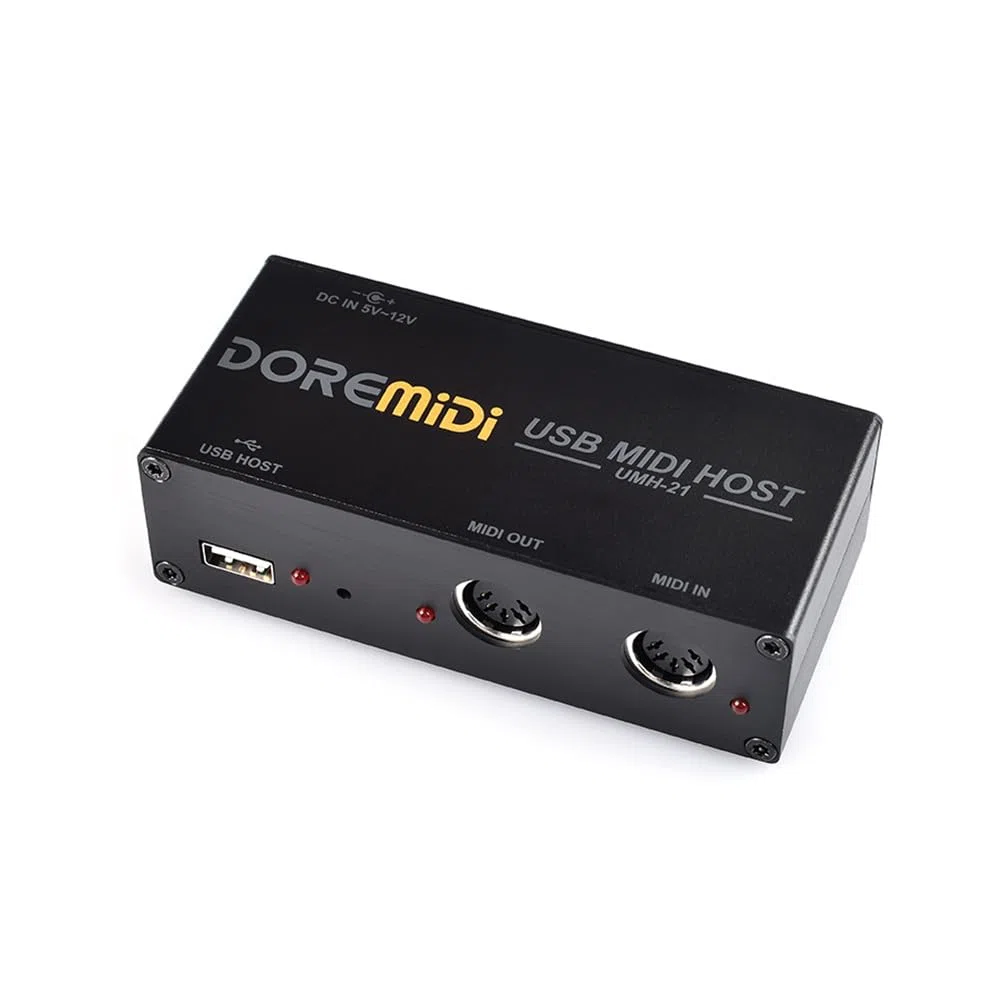 HUIOP Caja de Host USB Midi de Alta Velocidad Caja Midi de 16 Canales 1 Entrada 1 Salida Aplicable a Teclado Midi Tubo de soplado eléctrico Tambor eléctrico Convertidor USB a Midi Interfaz Midi