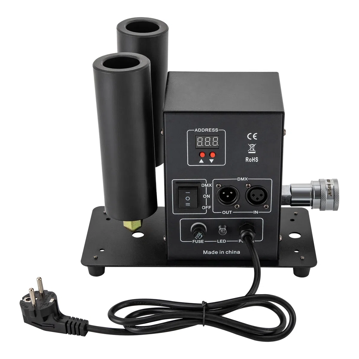 Co2 Jet Machine - Máquina de humo de doble tubo Co2 Cryo Jet + manguera de 5 m, 200 W, DMX, manual, modo de control dual, para bares, banquetes, bodas