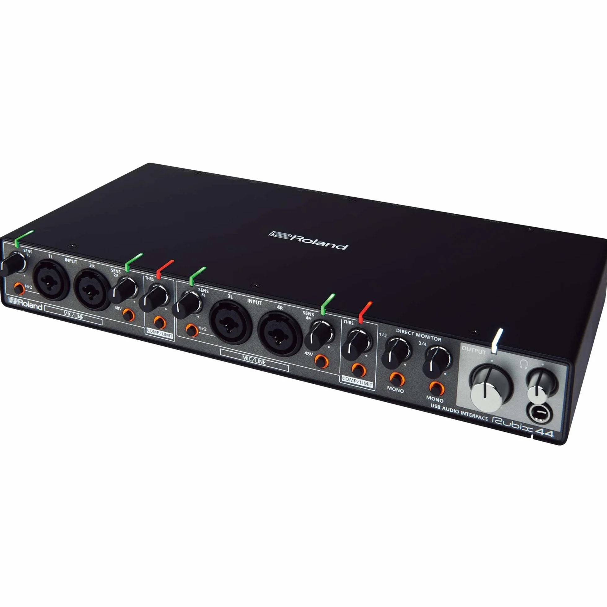 Roland Rubix44 Interfaz de audio USB de 4 entradas y 4 salidas | Audio en alta resolución | Graba con micros, guitarras, teclas y más | Compacta y resistente | Compatible con Mac, PC y iPad