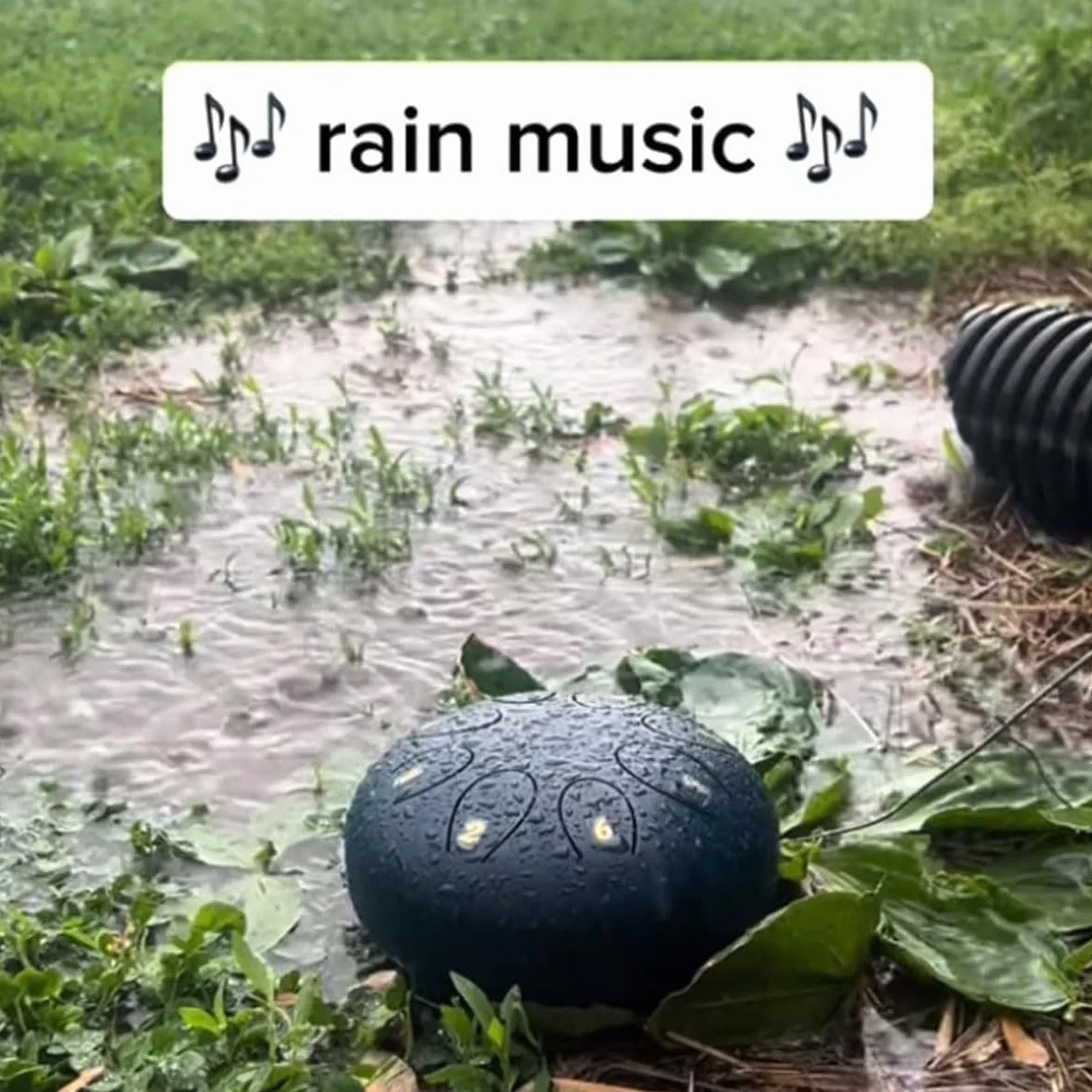 Tambor de Lluvia para Jardín Ch-akra - 6 Pulgadas, 8 Notas, Impermeable - Instrumento Musical al Aire Libre