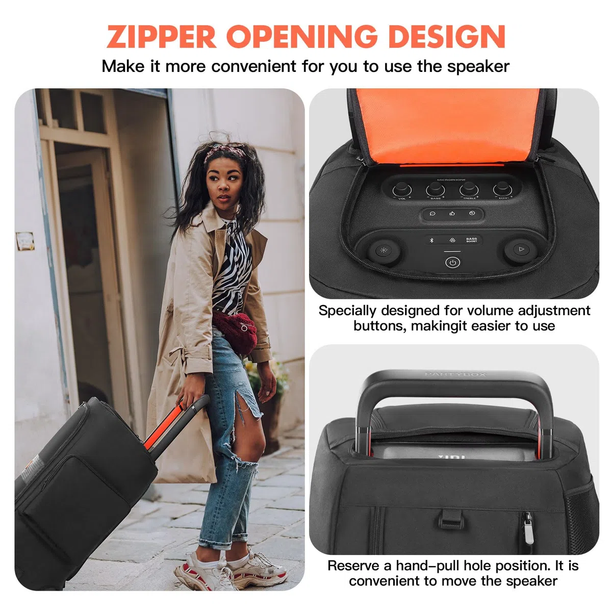 LEFOR·Z Funda para altavoz compatible con JBL PartyBox 520, bolsa de almacenamiento portátil para altavoz JBL PartyBox 520 para viajes al aire libre, solo funda