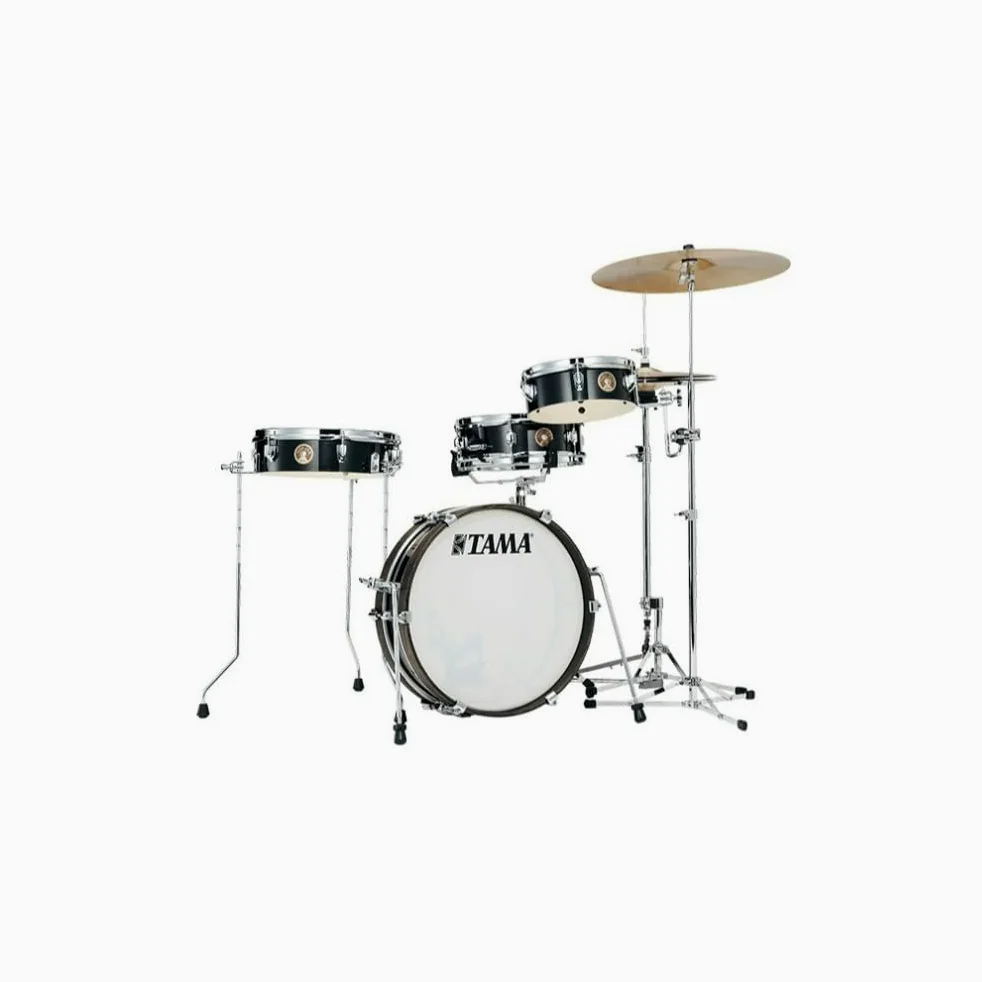 TAMA LJK48P-HBK Club-Jam Hairline - Batería para tortitas (4 piezas), color negro y cromado