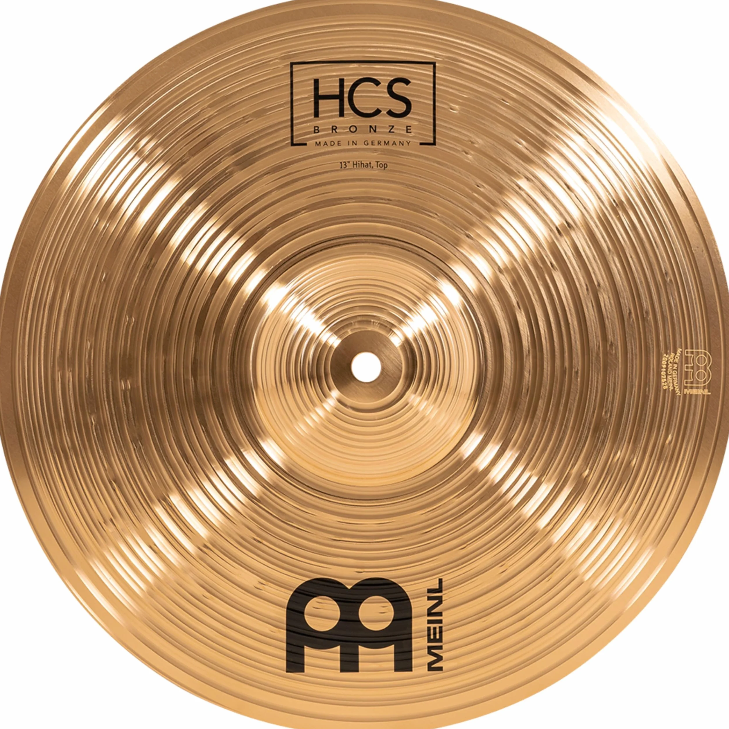 Meinl Cymbals HCS Bronze Plato Hihat de 13 pulgadas (33,02cm) Platillos de Batería – Pareja – Bronce B8, Acabado Tradicional (HCSB13H)