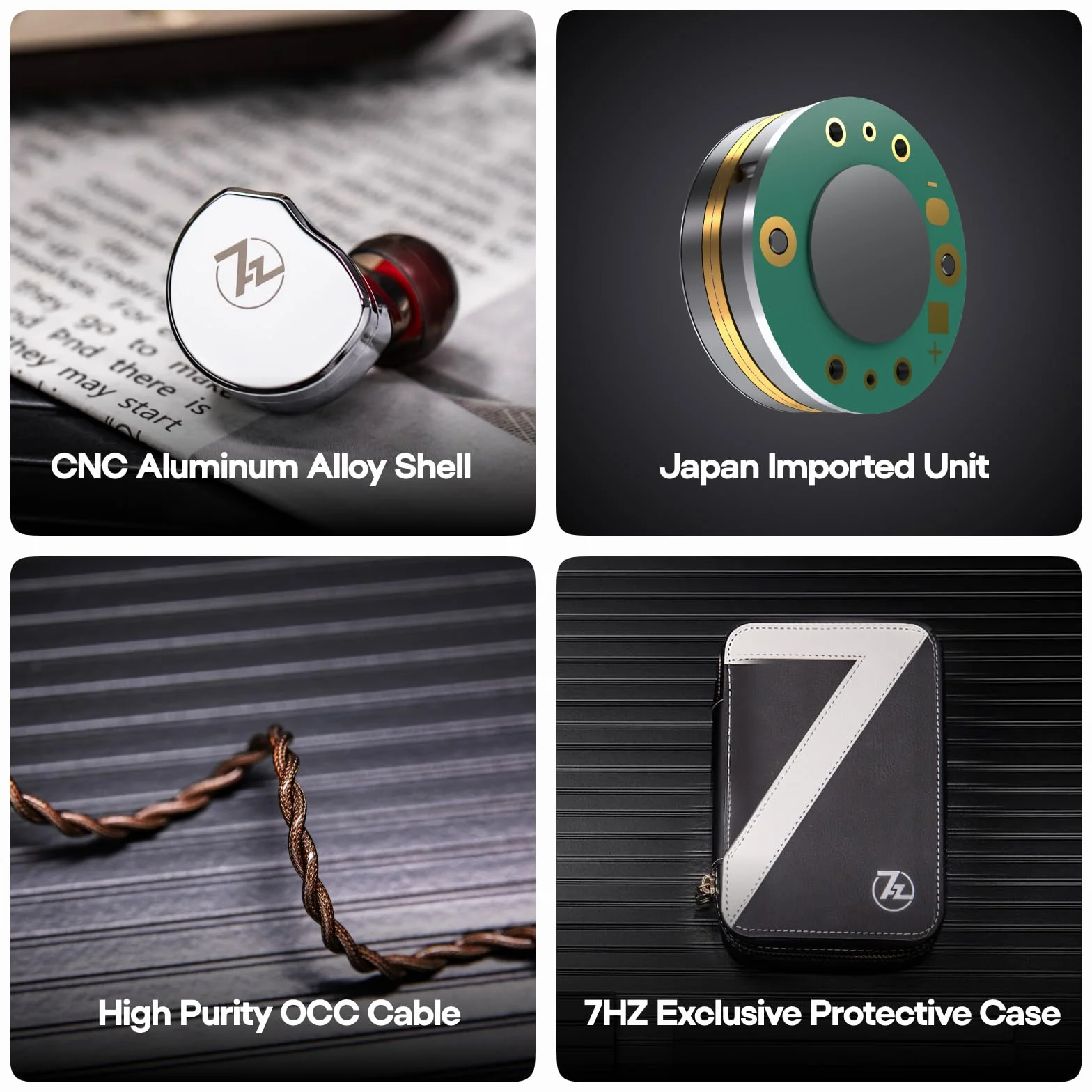 Linsoul 7Hz x Crinacle: Diablo/Divine In Ear Monitor,Auriculares con Drivers Magnéticos Planares de 14,5mm, IEM HiFi con Cable Desmontable de Cobre Monocristalino 2Pin para Audiófilos (Divine, Plata)