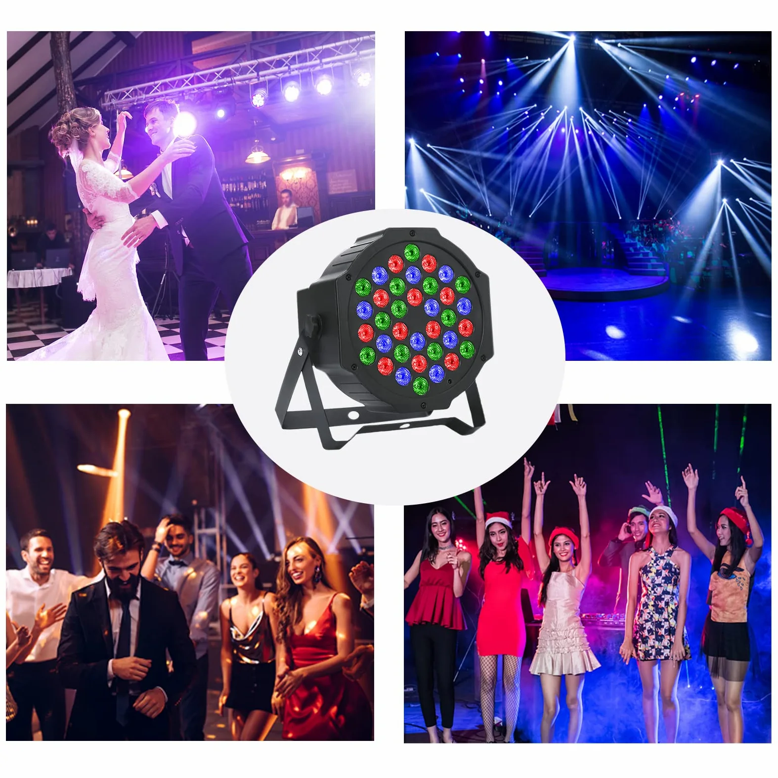 4 Pcs Luces Discoteca - RGB 36 LED Par Luces de Escenario Light Luces de Fiesta Iluminación Escenarios con Activación de Sonido Control Remoto Modo para Disco DJ Fiestas bar Bodas Navidad