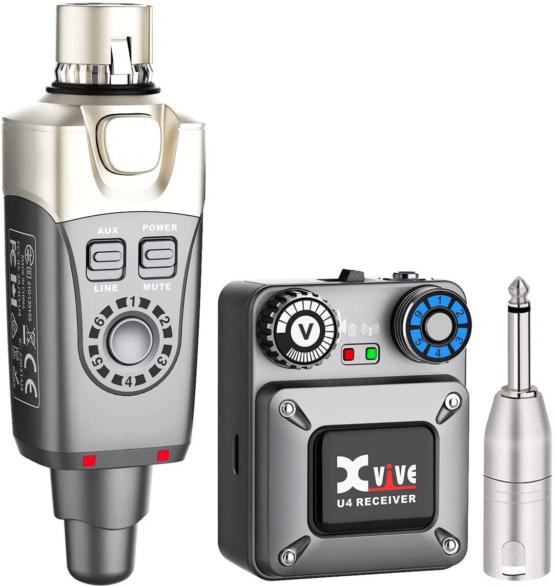 Xvive U4 In-Ear Monitor Sistema Inalámbrico Sistema IEM Profesional para Estudio, Actuación en Vivo, Ensayo de Banda (1 Receptor y 1 transmisor)