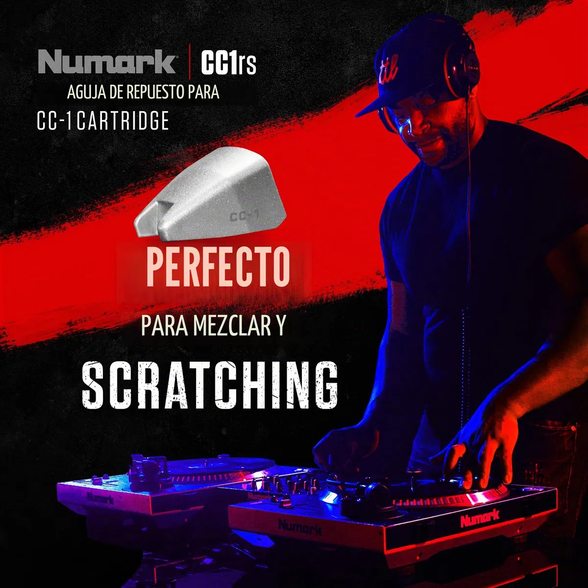 Numark CC-1RS - Aguja de Repuesto para la Cápsula DJ CC-1 de Numark para Platos Giradiscos DJ y Tocadiscos DJ