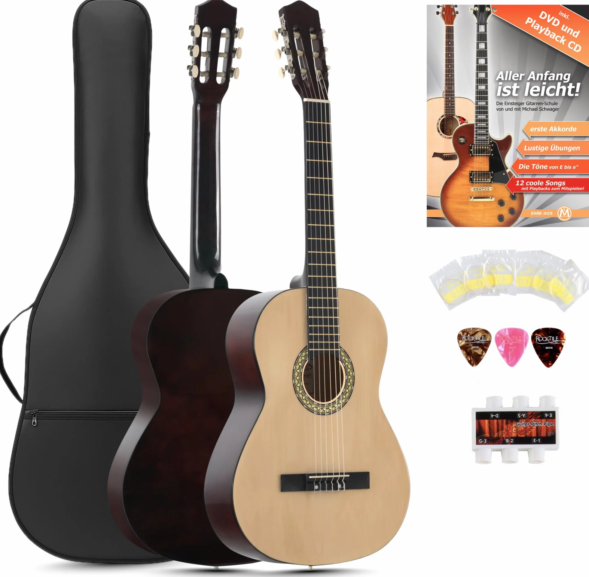 Classic Cantabile AS-851 guitarra de concierto 4/4 Set de principiante para zurdos