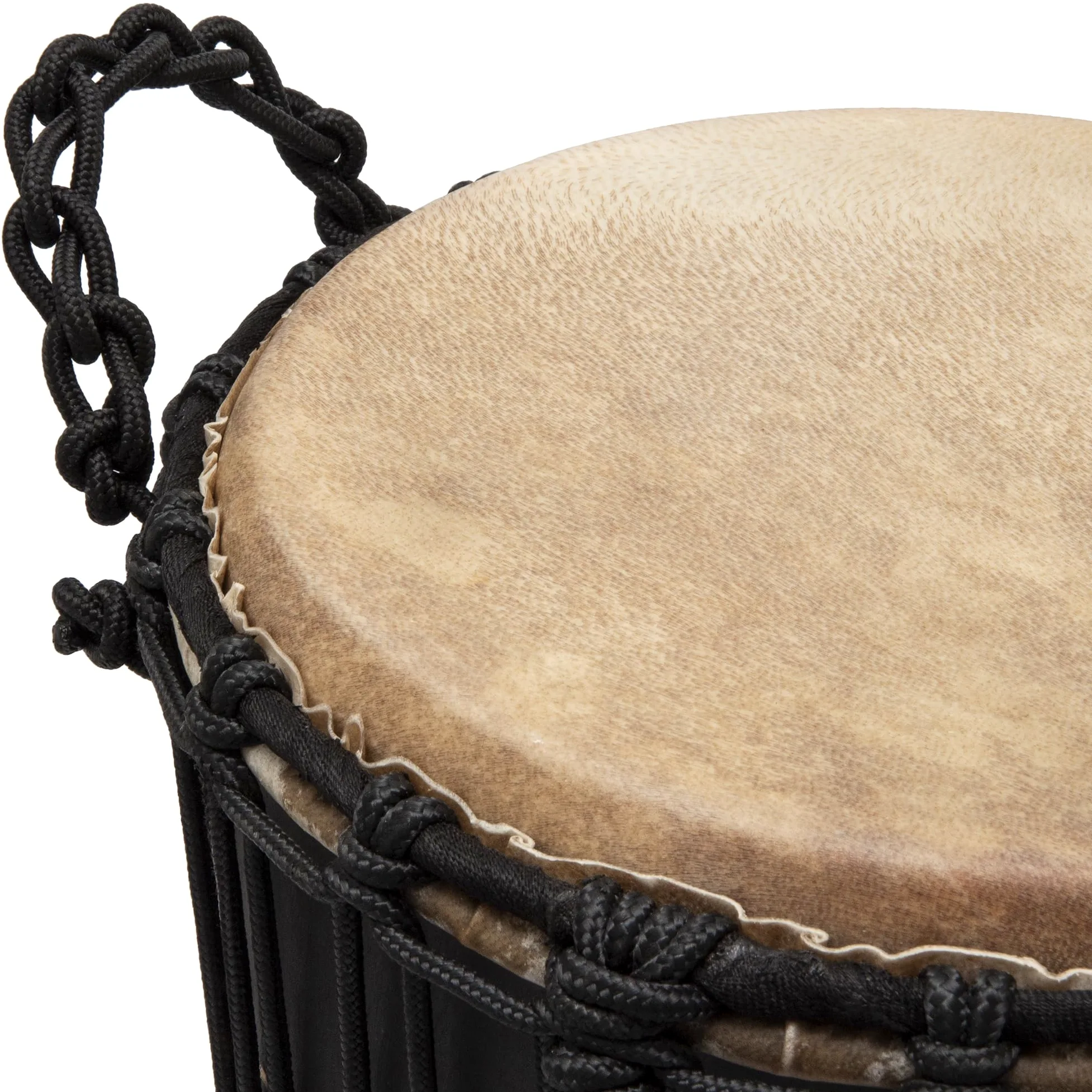MDJ028 Tambor djembé de 9” (23cm) - Tambor de mano africano de madera de caoba - Swirl Black | MDJ028 - Djembé tallado a mano en caoba, estilo africano de 9", ideal para la escuela, actuaciones y percusión