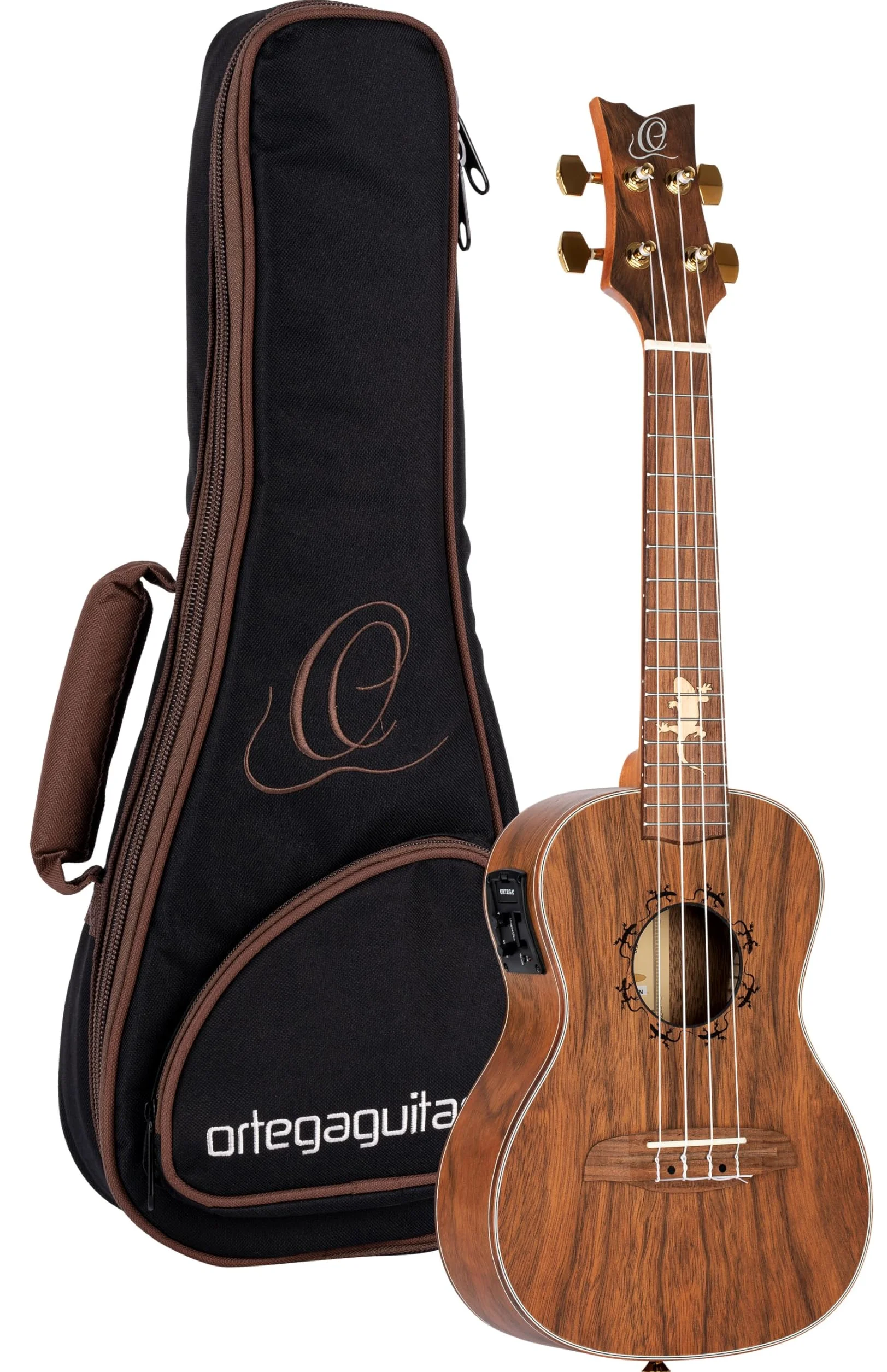 Ortega LIZARD-CC-GB Ukulele Lizard Series Concert Estuche incluido - Paldao natural