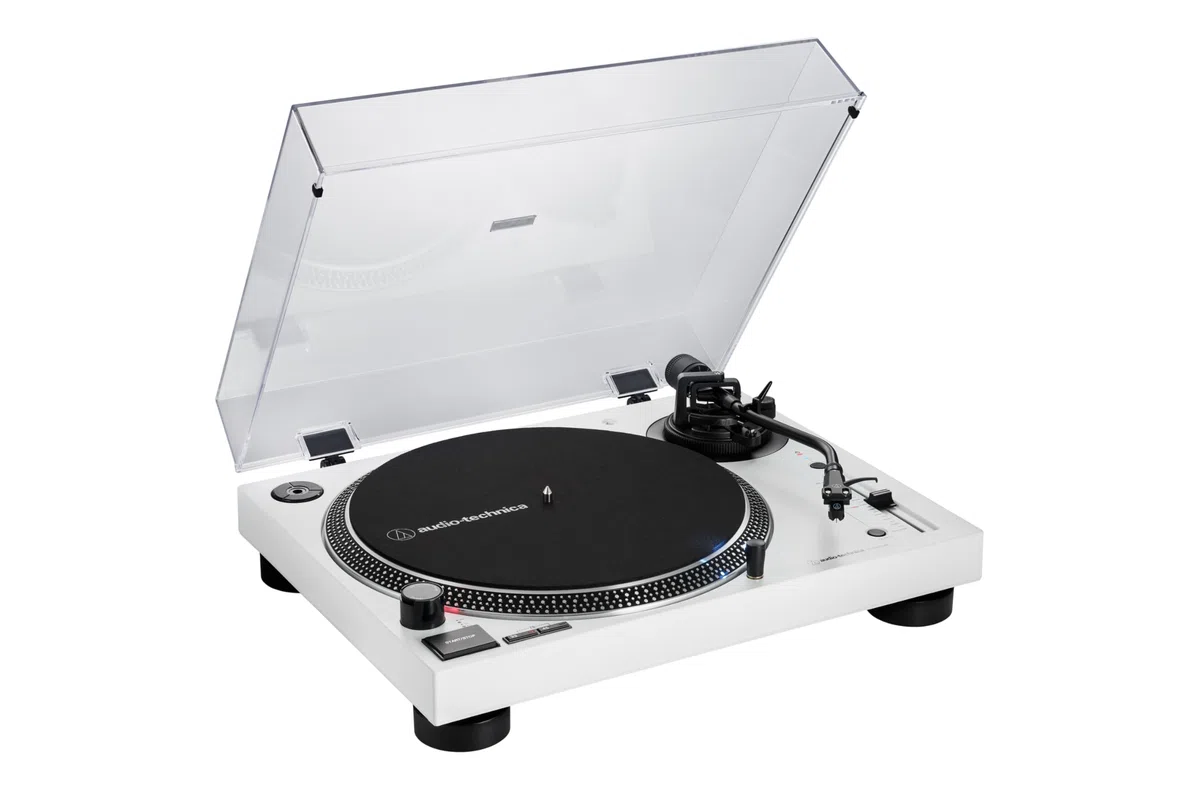 Audio-Technica AT-LP120XBTUSBWH Tocadiscos de accionamiento directo (Bluetooth y USB) blanco
