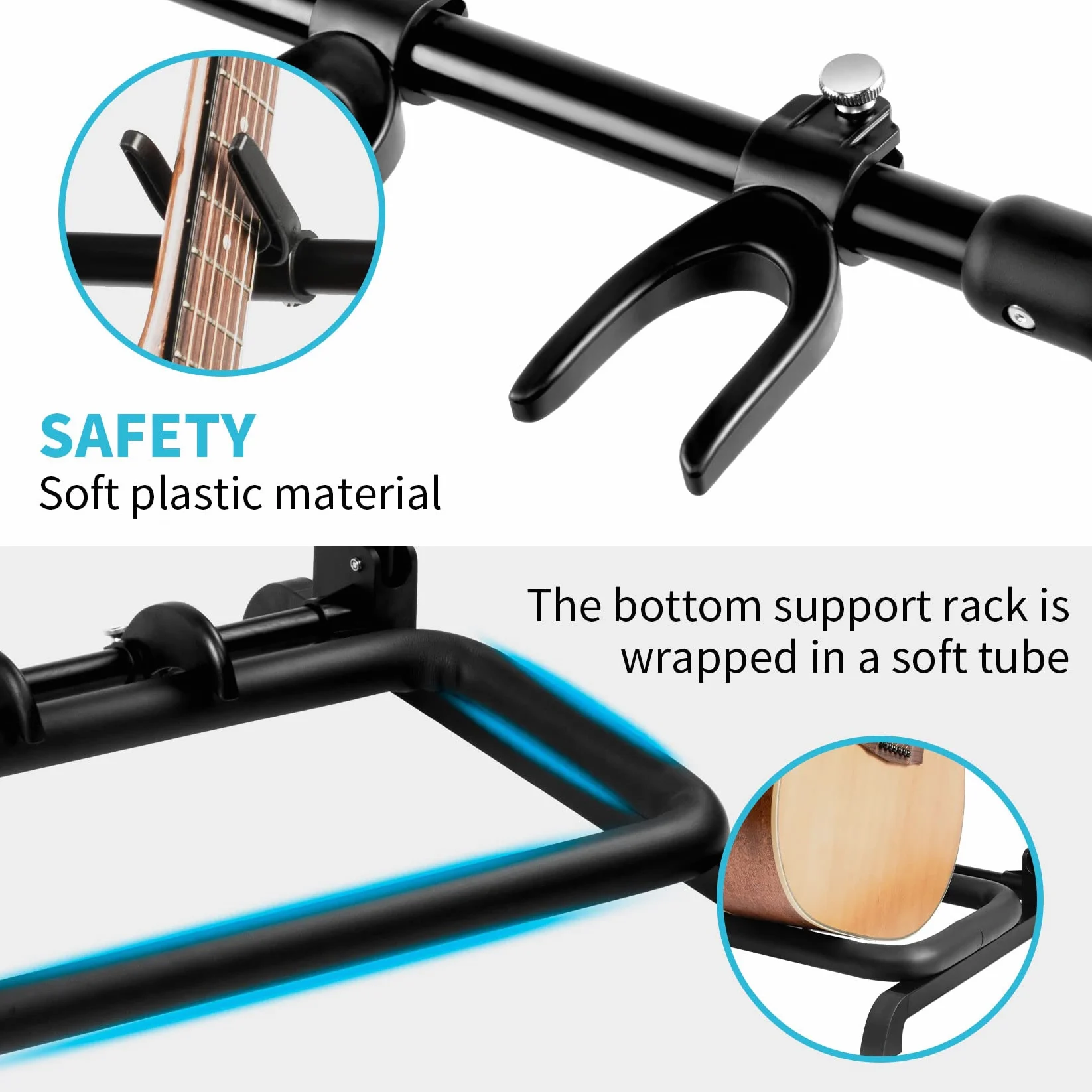 GUITTO Soporte Plegable Universal para Guitarras, Bajo y Guitarra Acústica - 5 Soportes GGS-07