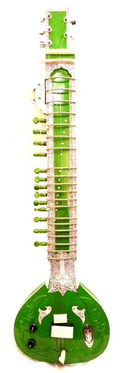 Hecho a mano por la India ~ Sitar eléctrico SHRI RAVI SHANKAR estilo diseñador, cuerda y MIZRAB