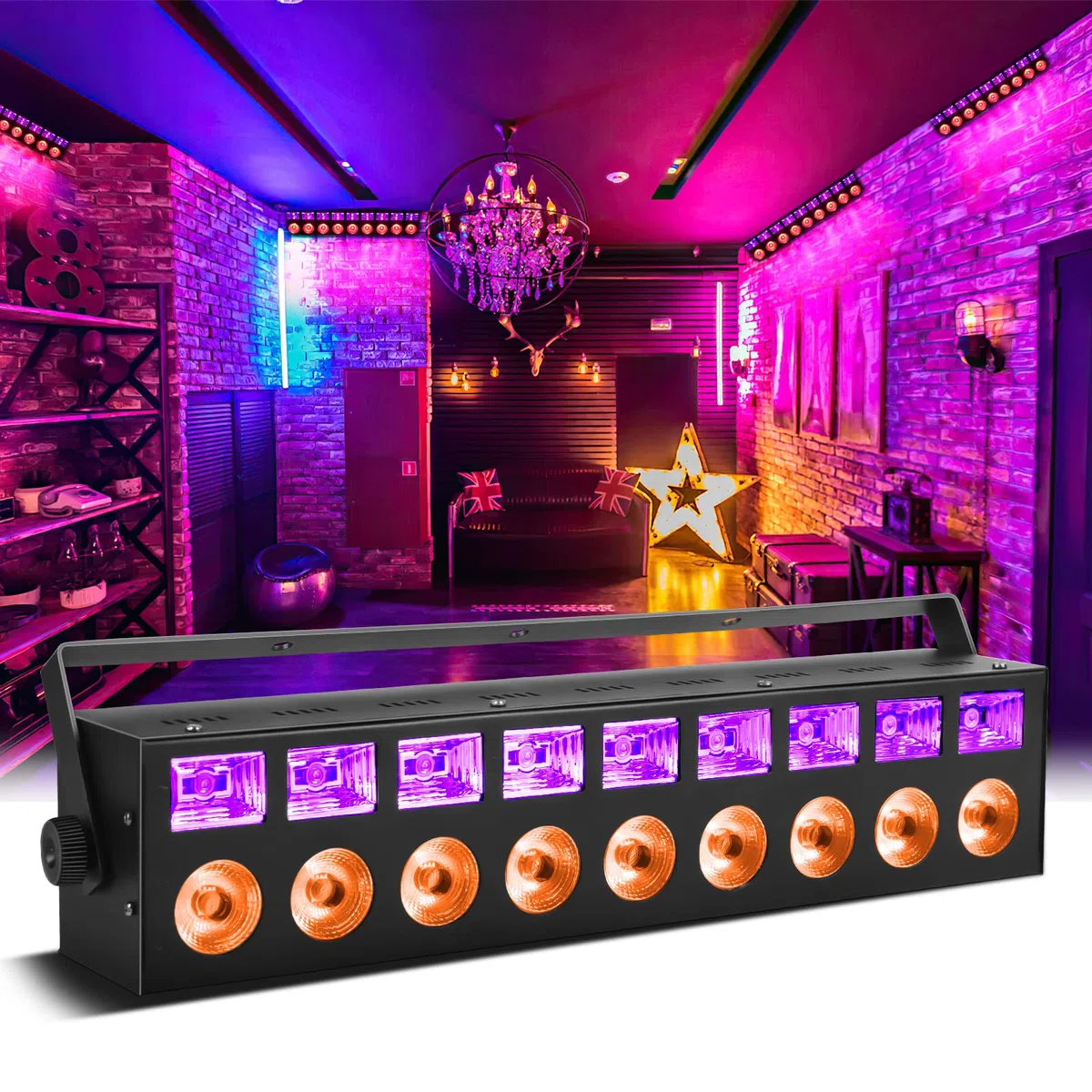 LED Wallwasher 63W RGBW UV, Barra de Luz DMX Con Efectos Para Fiestas, Escenario, Navidad, Halloween, DJ, Club Nocturno y Bodas (1pcs UV+RGBW)